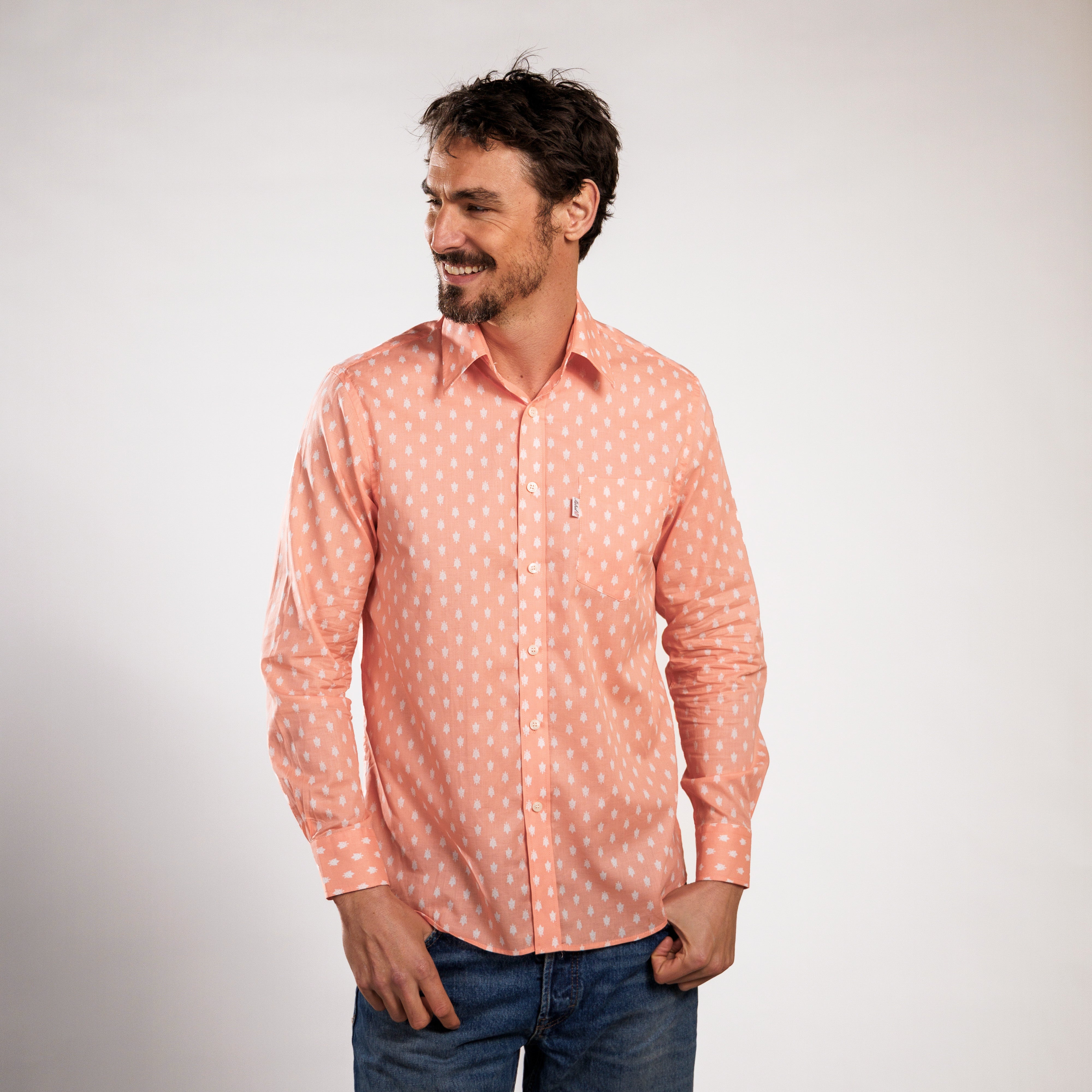 CHEMISE TRADITION MOSCA VOILE Rose Flamingo