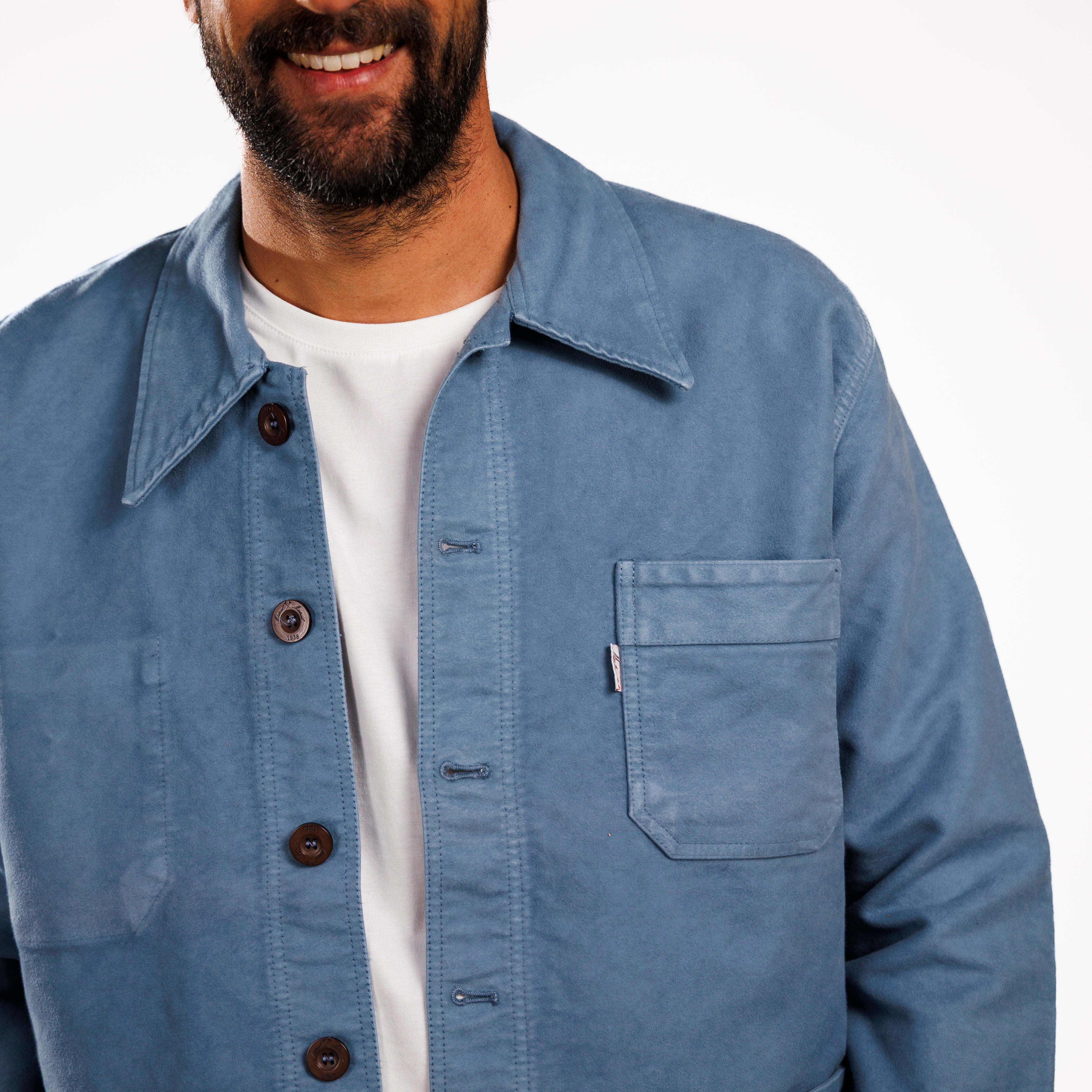 Veste Bourgeron Moleskine BLEU AVIATEUR UNISEXE