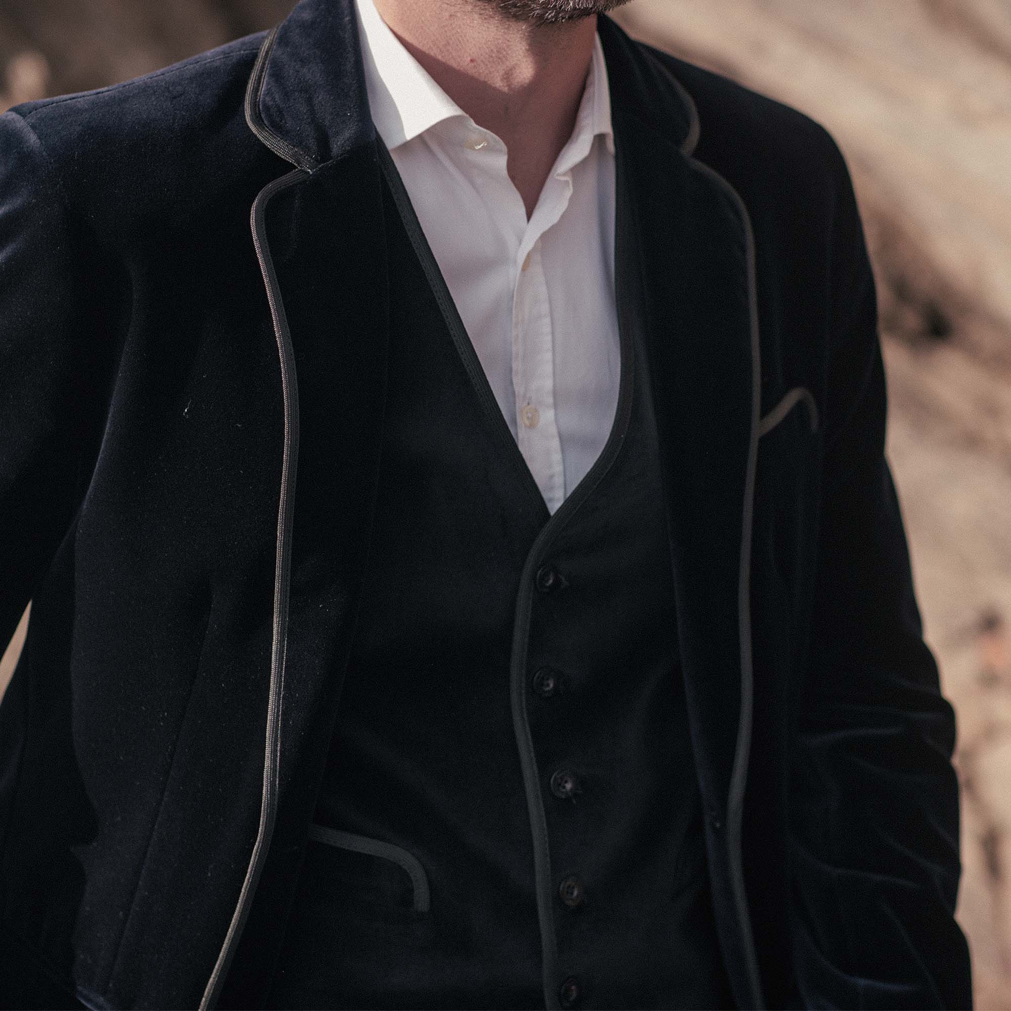 Gilet Gardian Homme Velours Palatine Noir