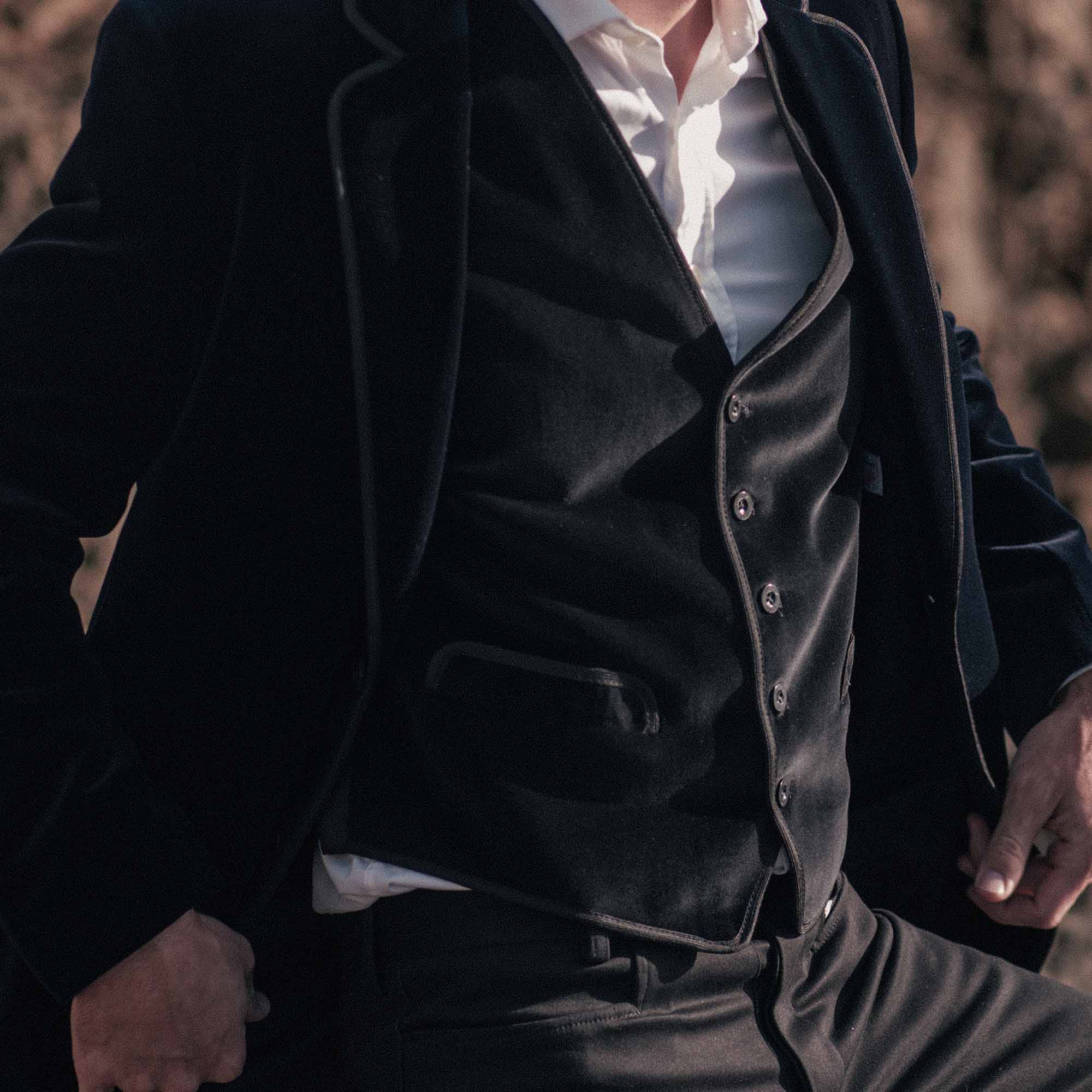 Gilet Gardian Homme Velours Palatine Noir