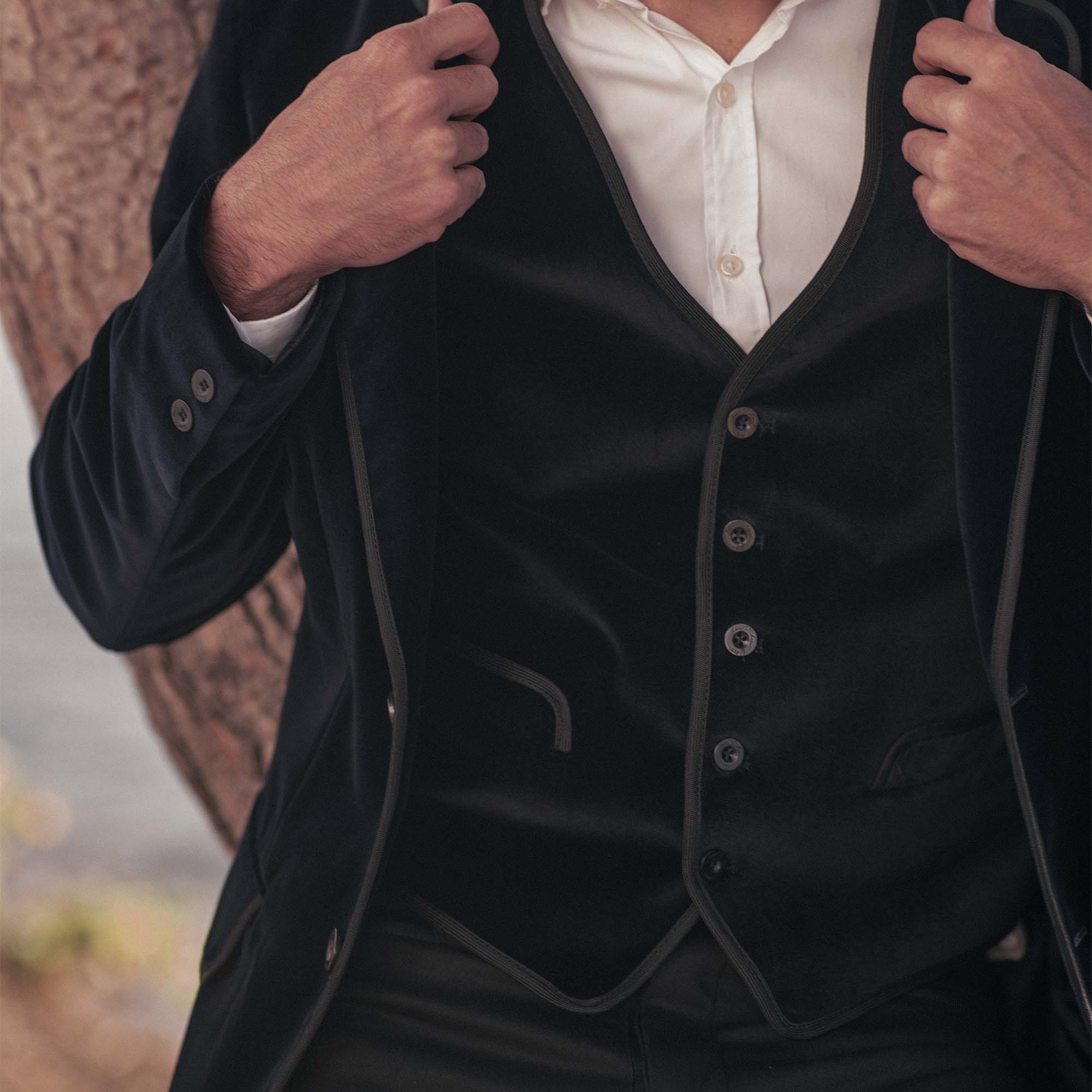 Gilet Gardian Homme Velours Palatine Noir