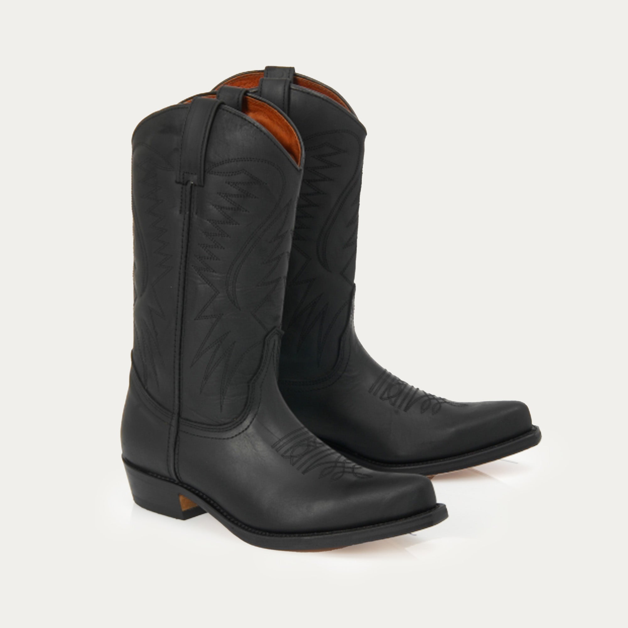 Bottes en cuir noir Santiag Texas pour femme