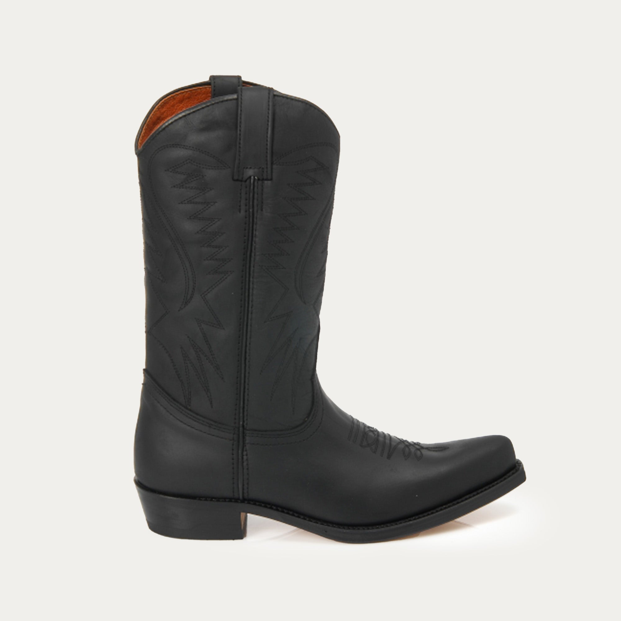 Bottes en cuir noir Santiag Texas pour femme