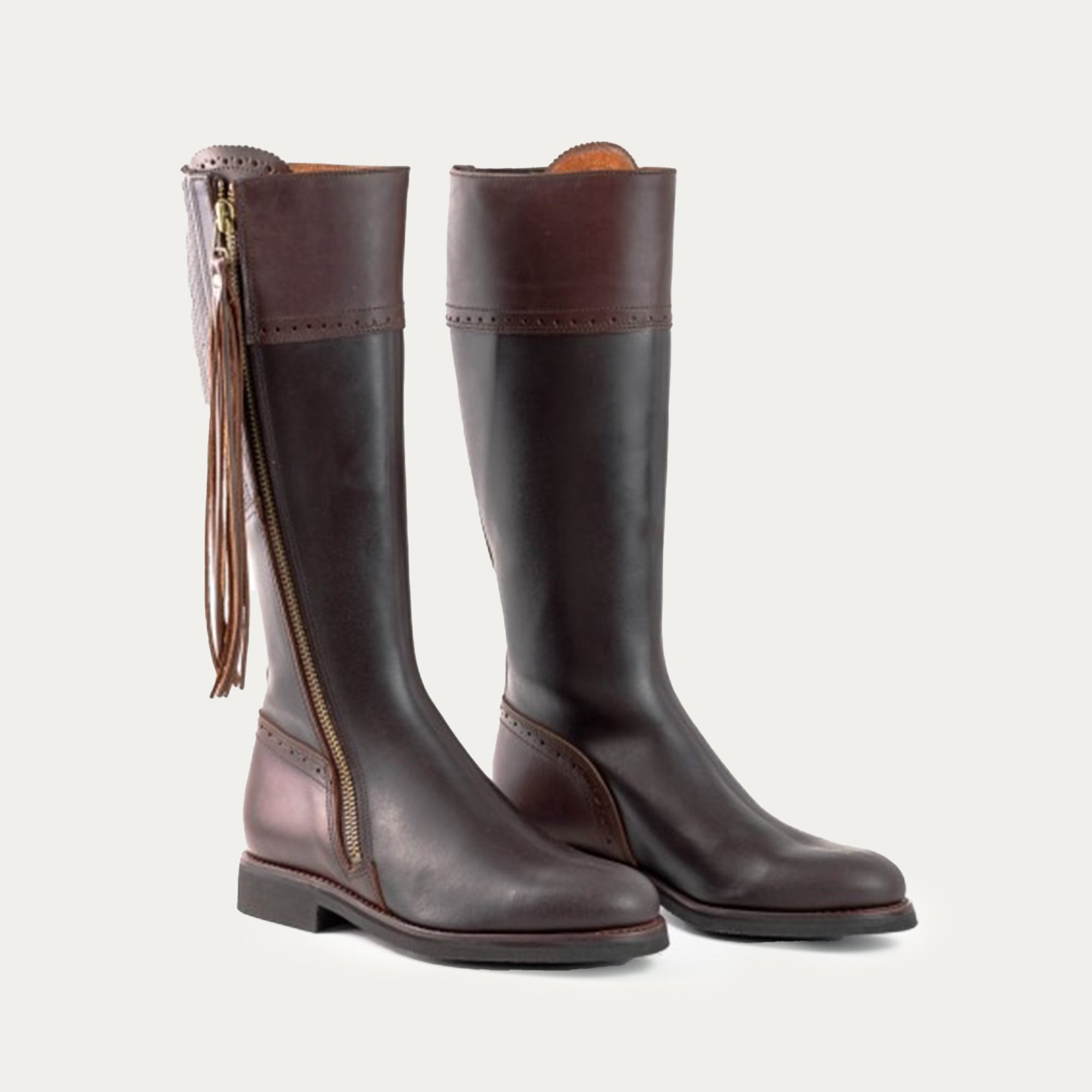 Bottes Espagnoles hautes marron à élastique