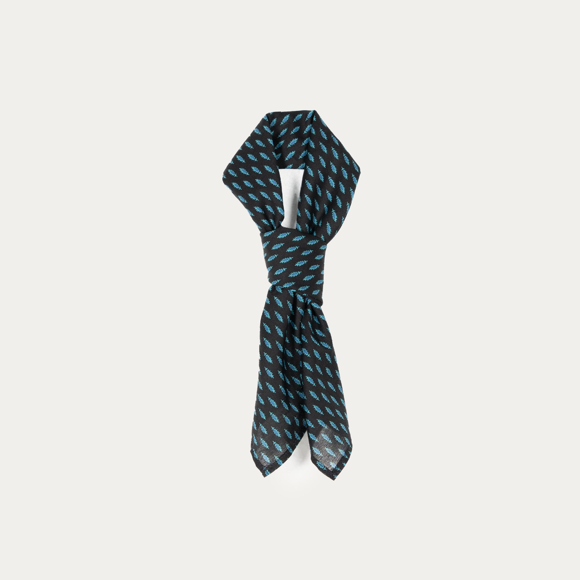 FEATHER BANDANA BLACK ELECTRIC BLUE