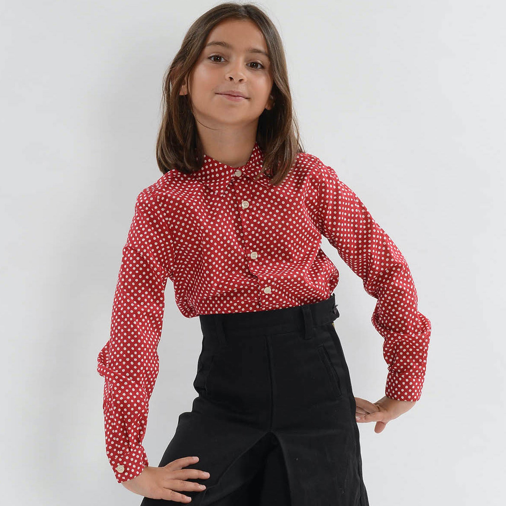 Chemise de Gardian Enfant Pois Gipsy Rouge