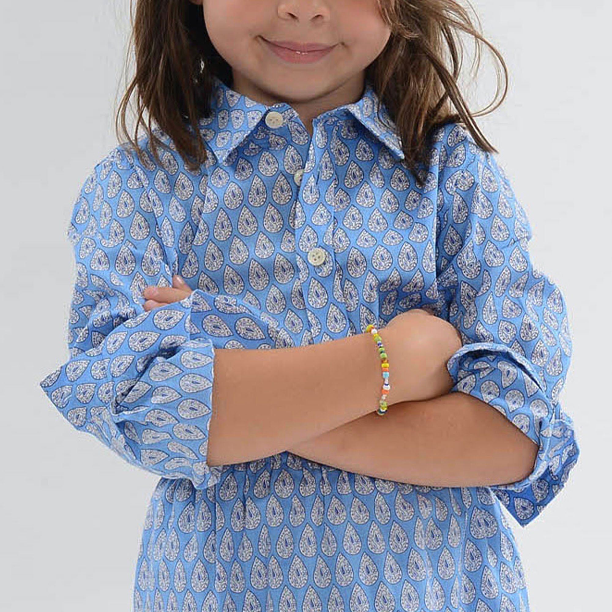 Children Gardian Shirt Mosca Blanc/Bleu