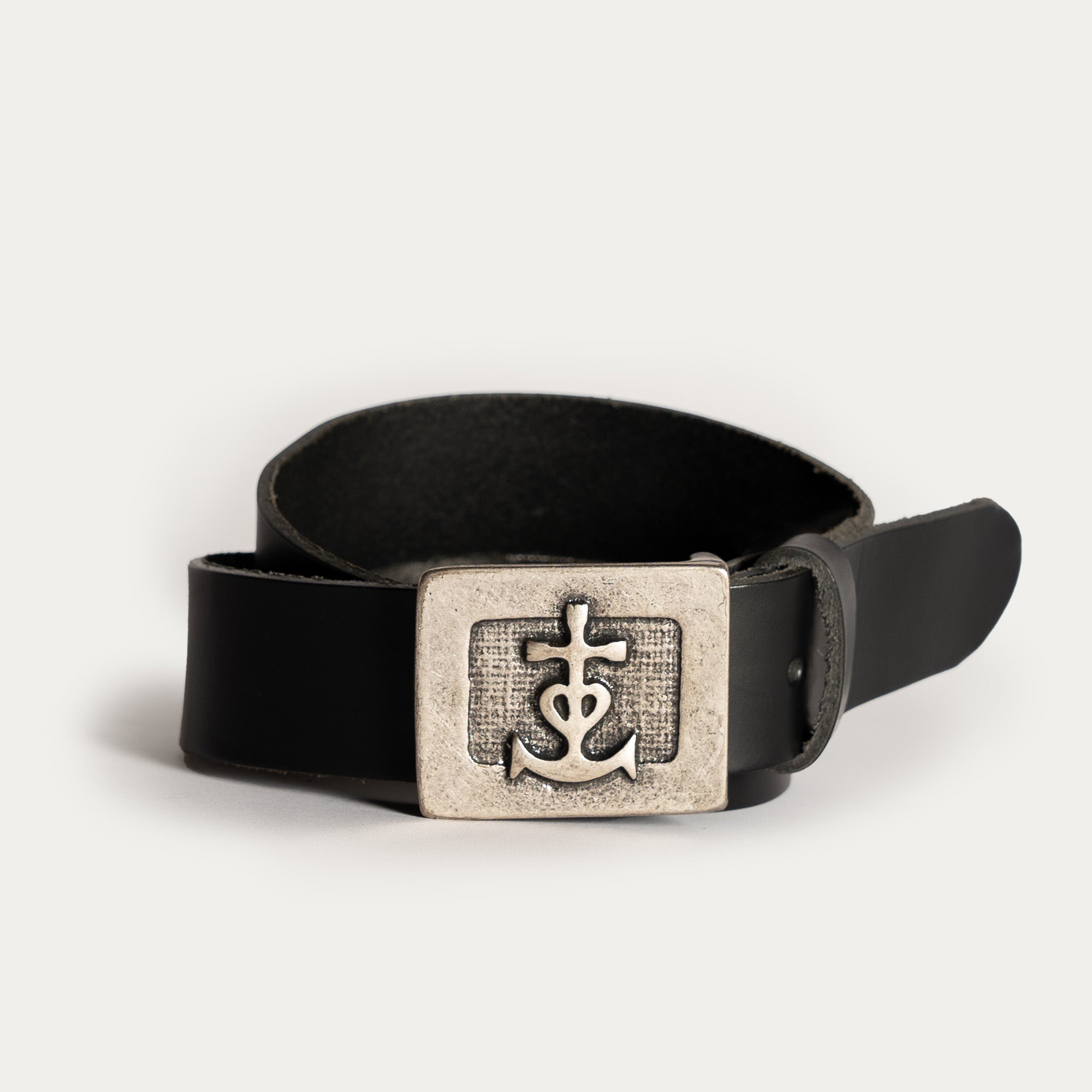 Ceinture cuir BOUCLE CROIX de CAMARGUE argent
