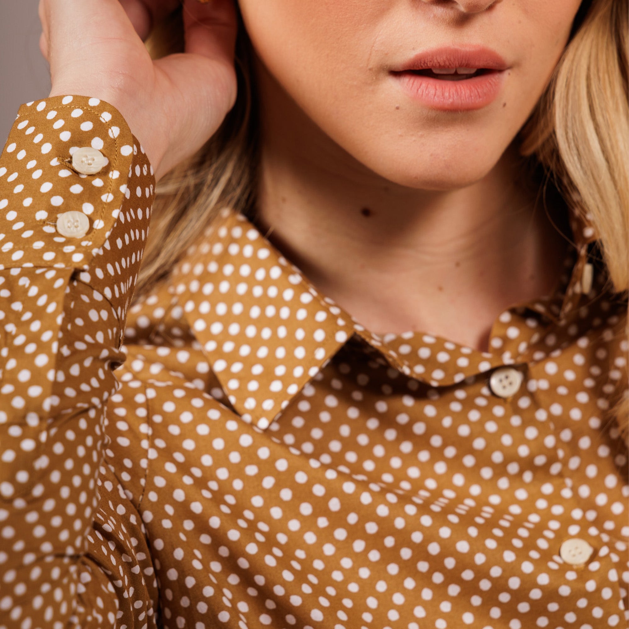 CHEMISIER CAMISO POIS GIPSY Tan