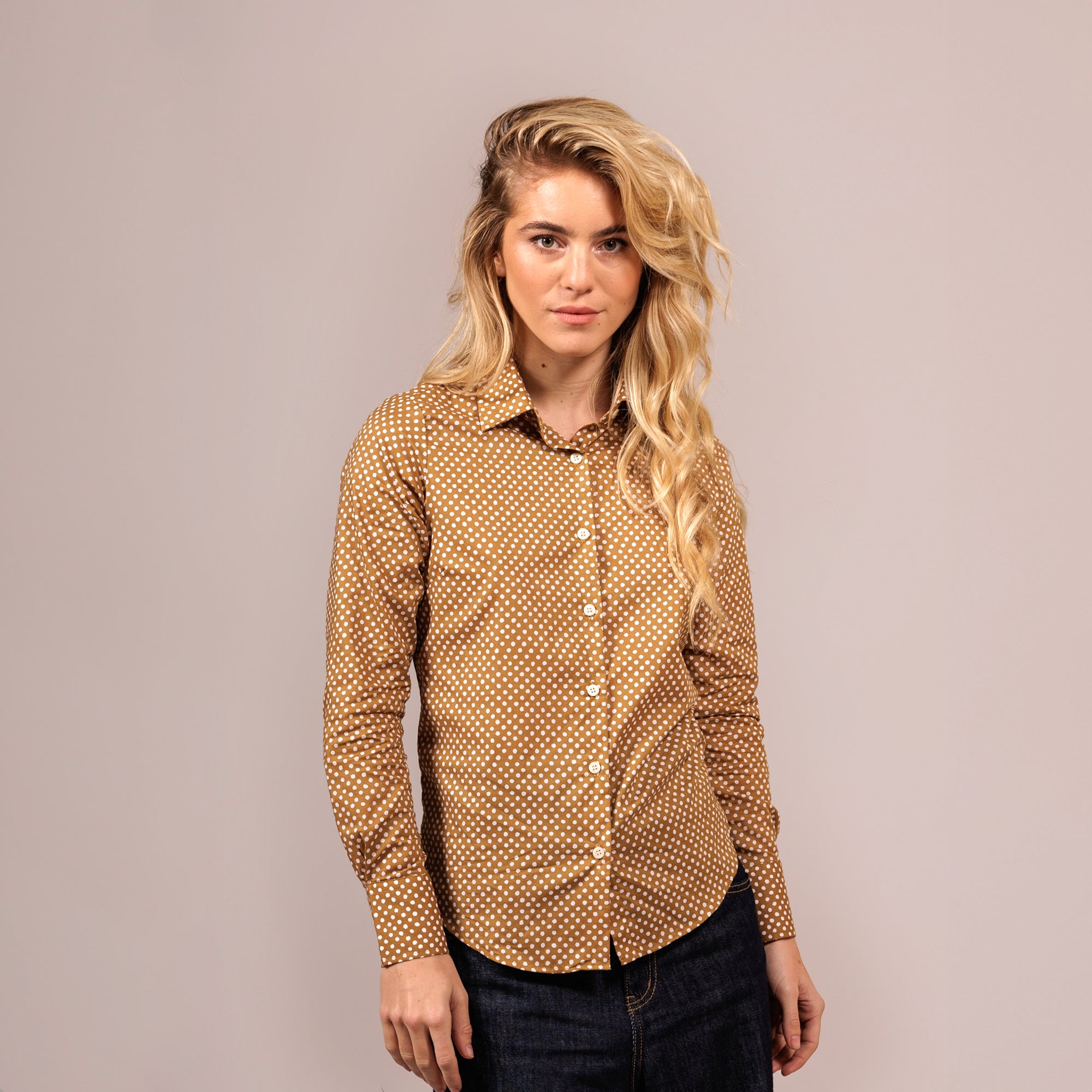 CHEMISIER CAMISO POIS GIPSY Tan
