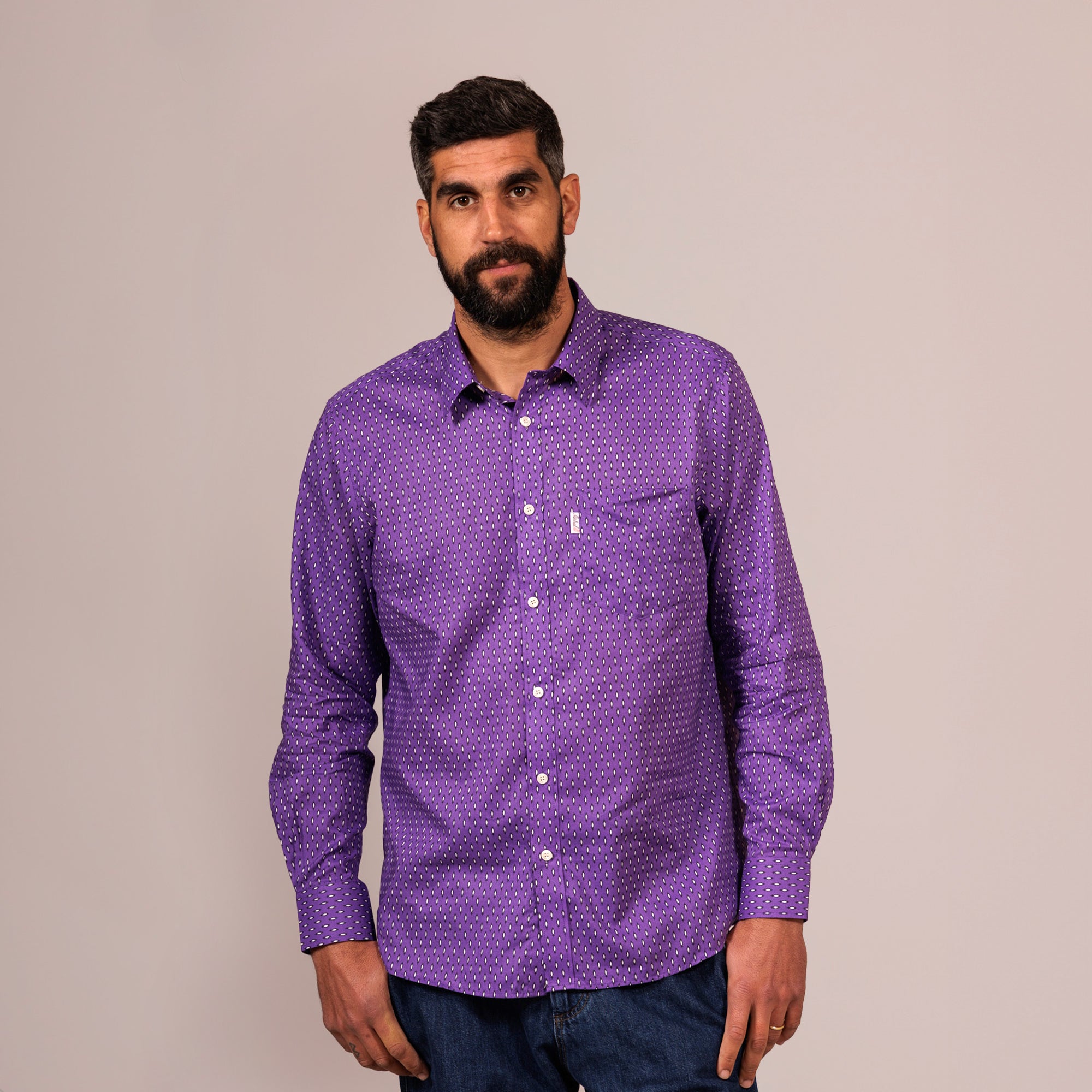 Chemise Western Show Homme – Violet, Fermeture Zippée Cachée, Taille 2XL/3XL (neuf Avec Défaut)