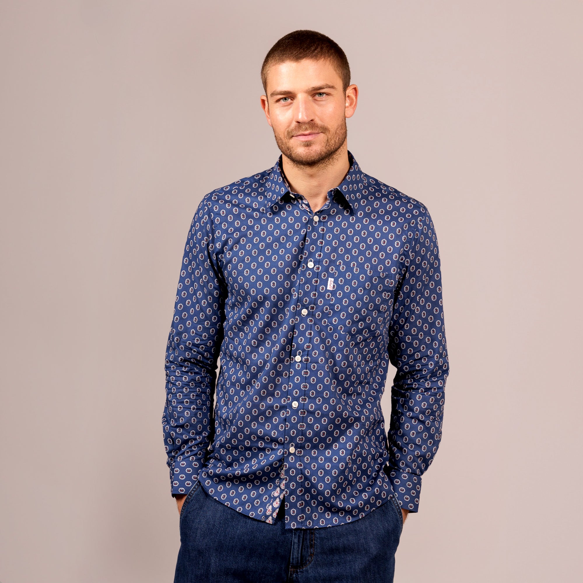 CHEMISE DE GARDIAN ST TROPEZ MEDAILLON MARINE