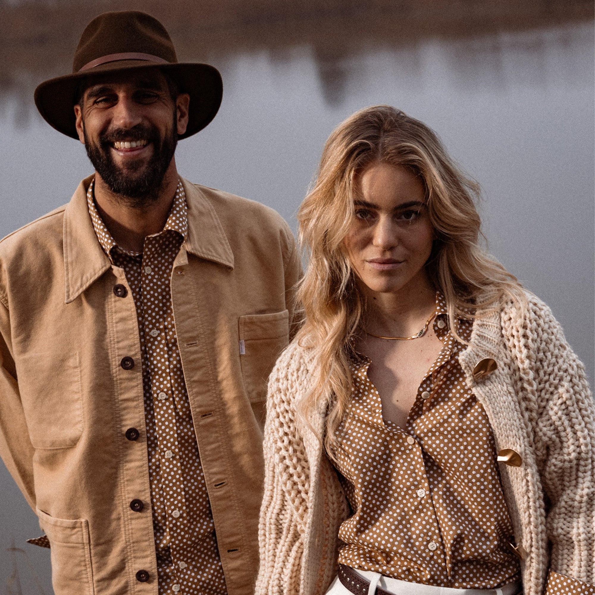 CHEMISIER CAMISO POIS GIPSY Tan