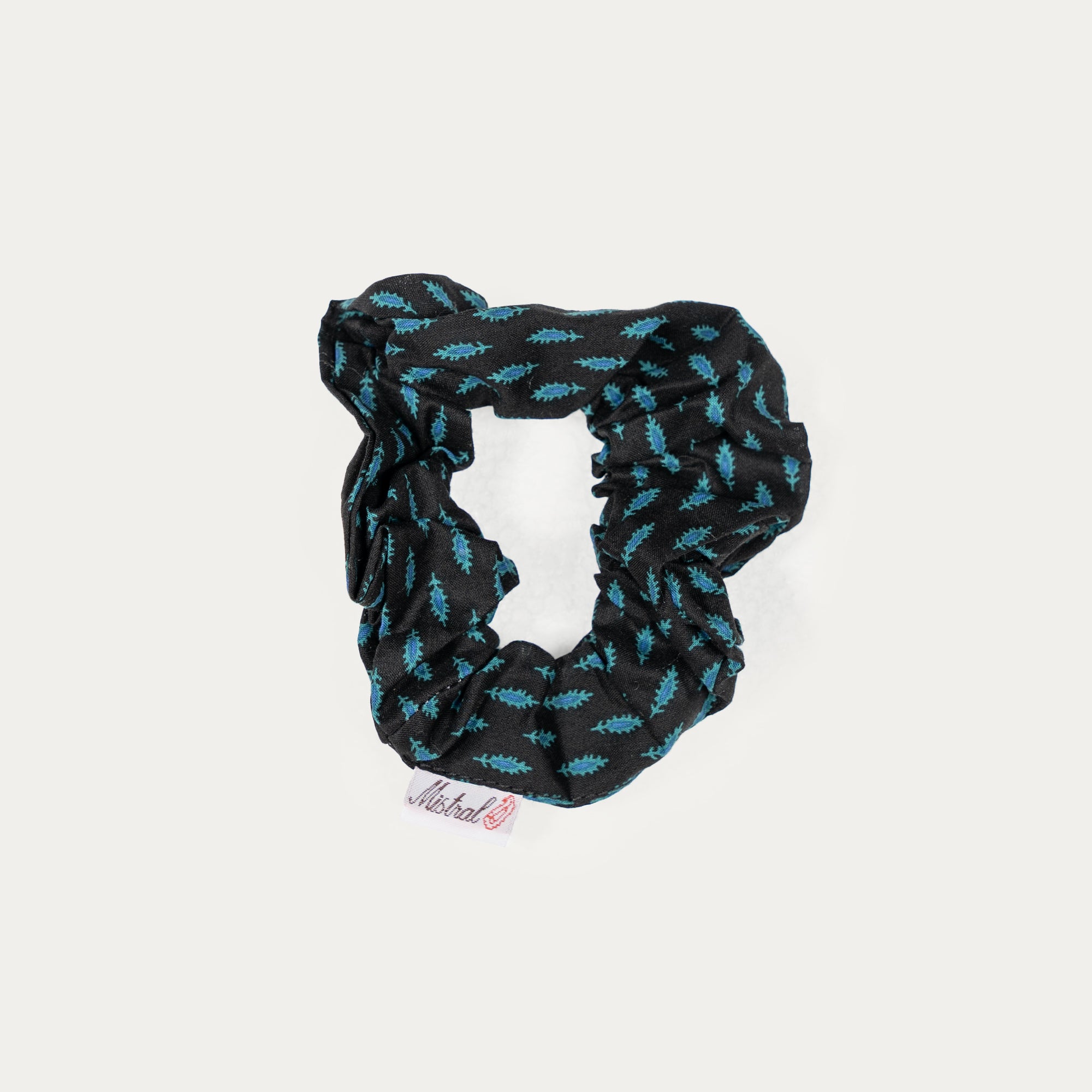 BLACK ELECTRIC BLUE FEATHER SCHOUCHOU