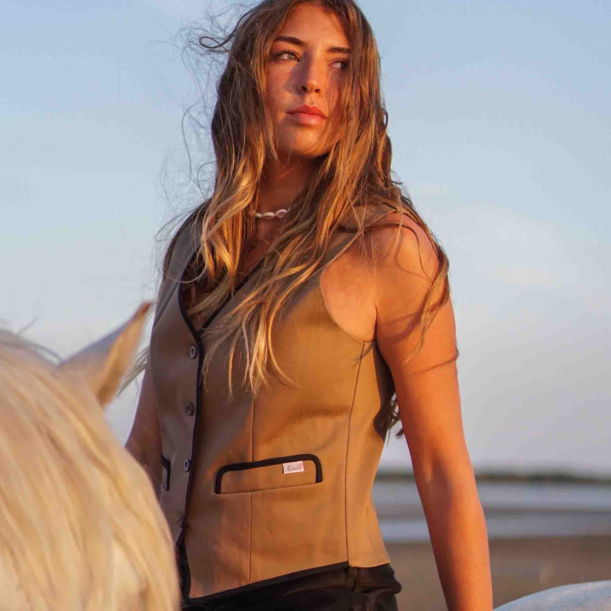 Gilet gardian femme noisette