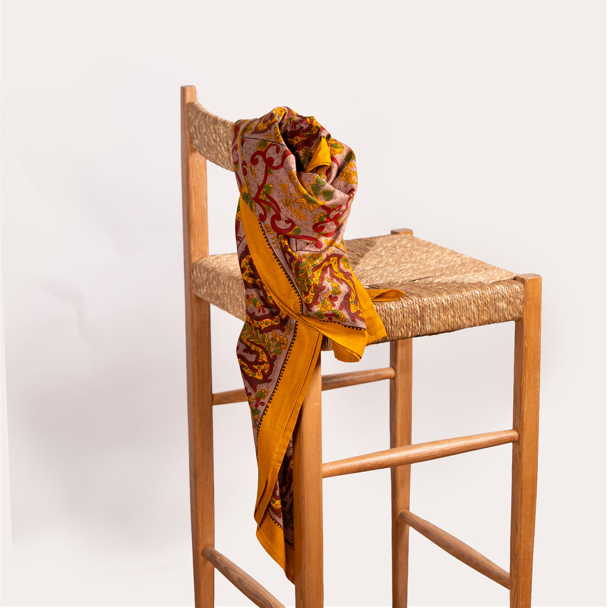 FOULARD VINTAGE Vigne safran