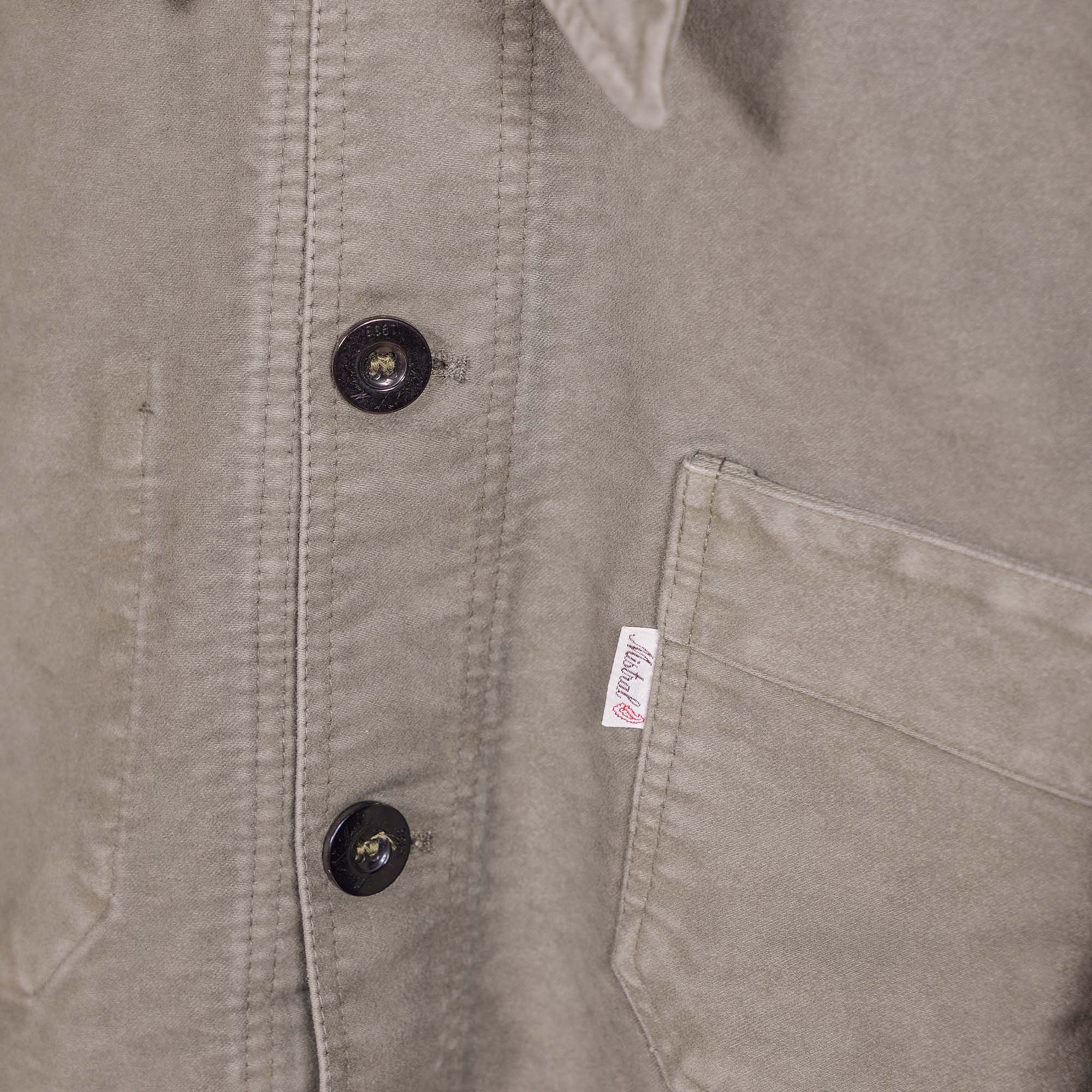 Veste Bourgeron Moleskine VERT SAUGE Unisexe
