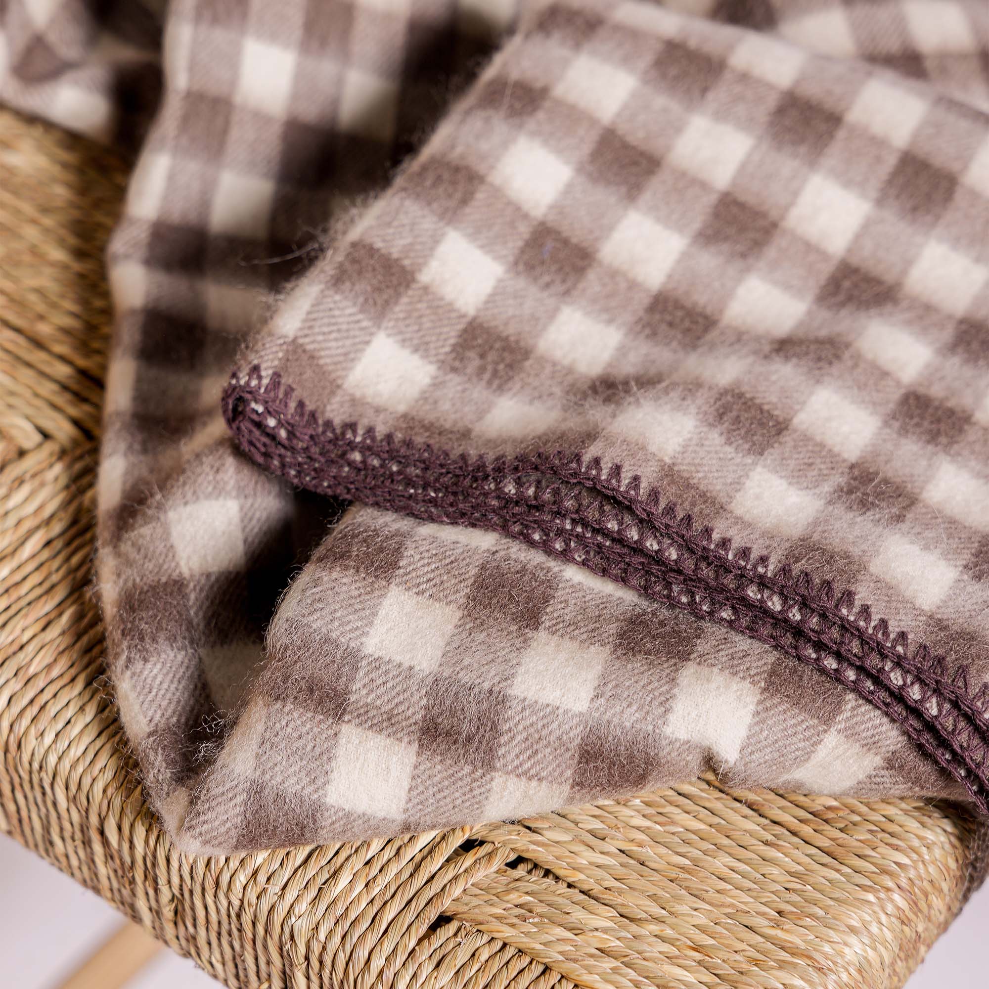 Plaid Laine Camargue Lanières Cuir