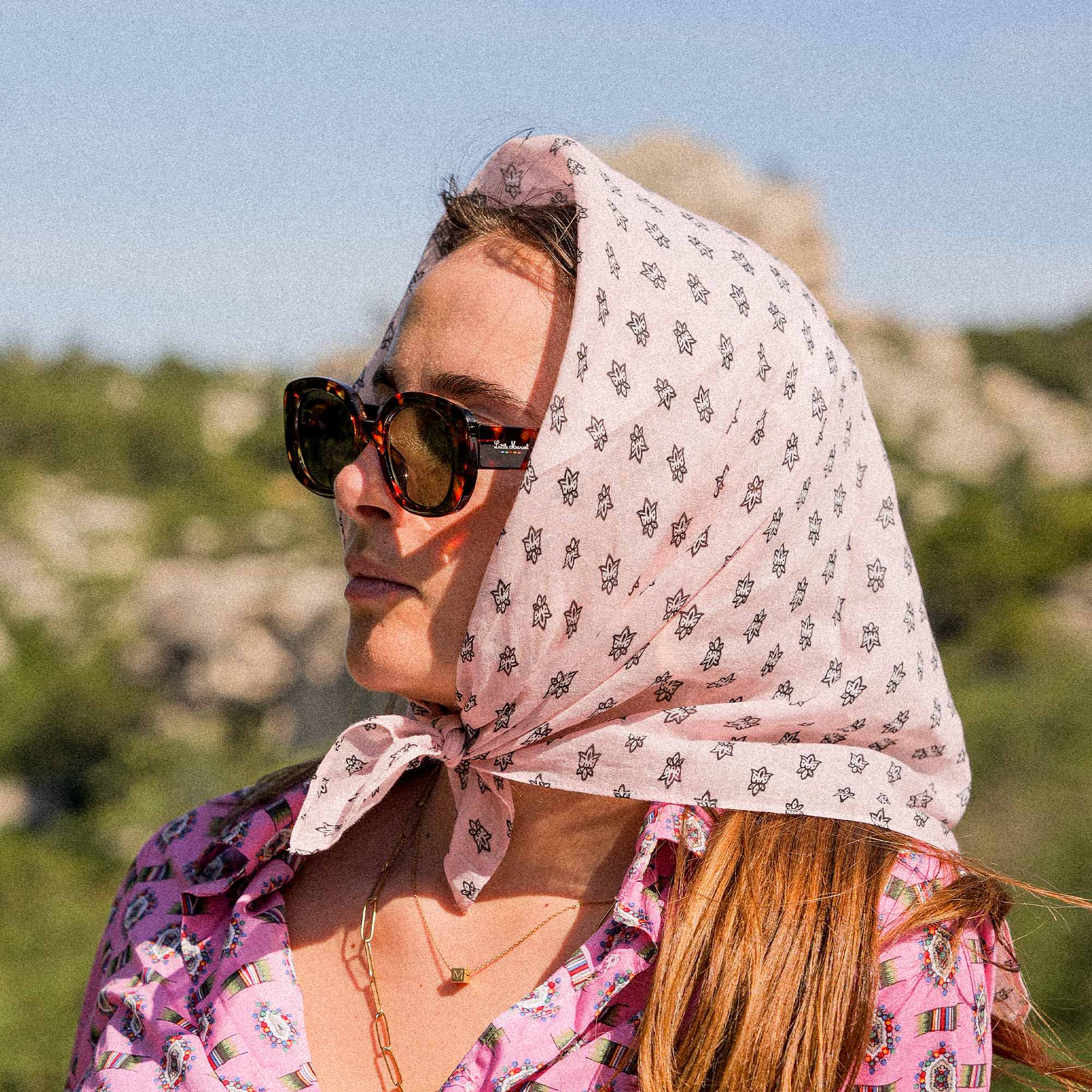 BANDANA VOILE MOSCA Rose Pale