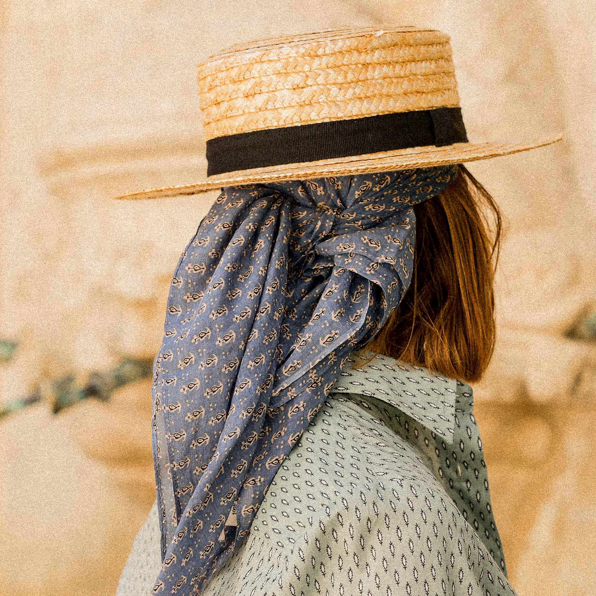BANDANA VOILE CROIX Denim