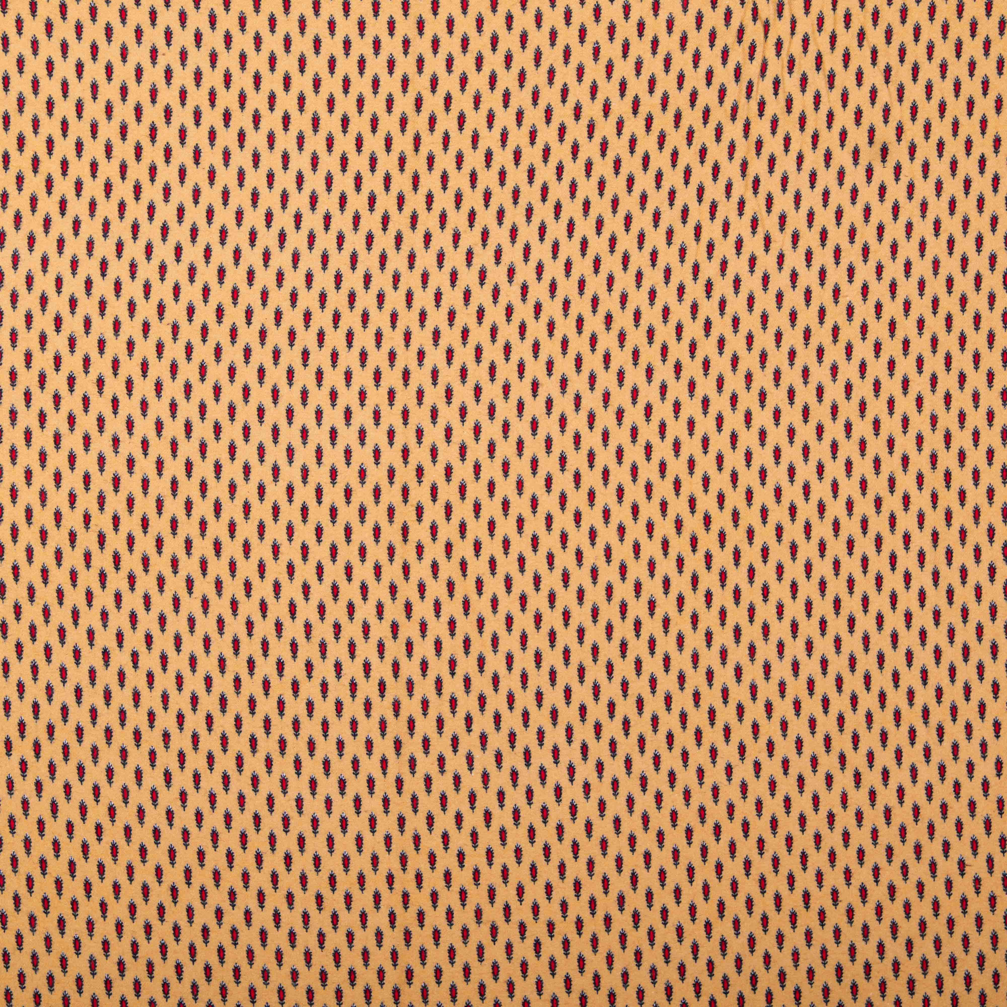 TISSU AU METRE PLUME jaune et rouge