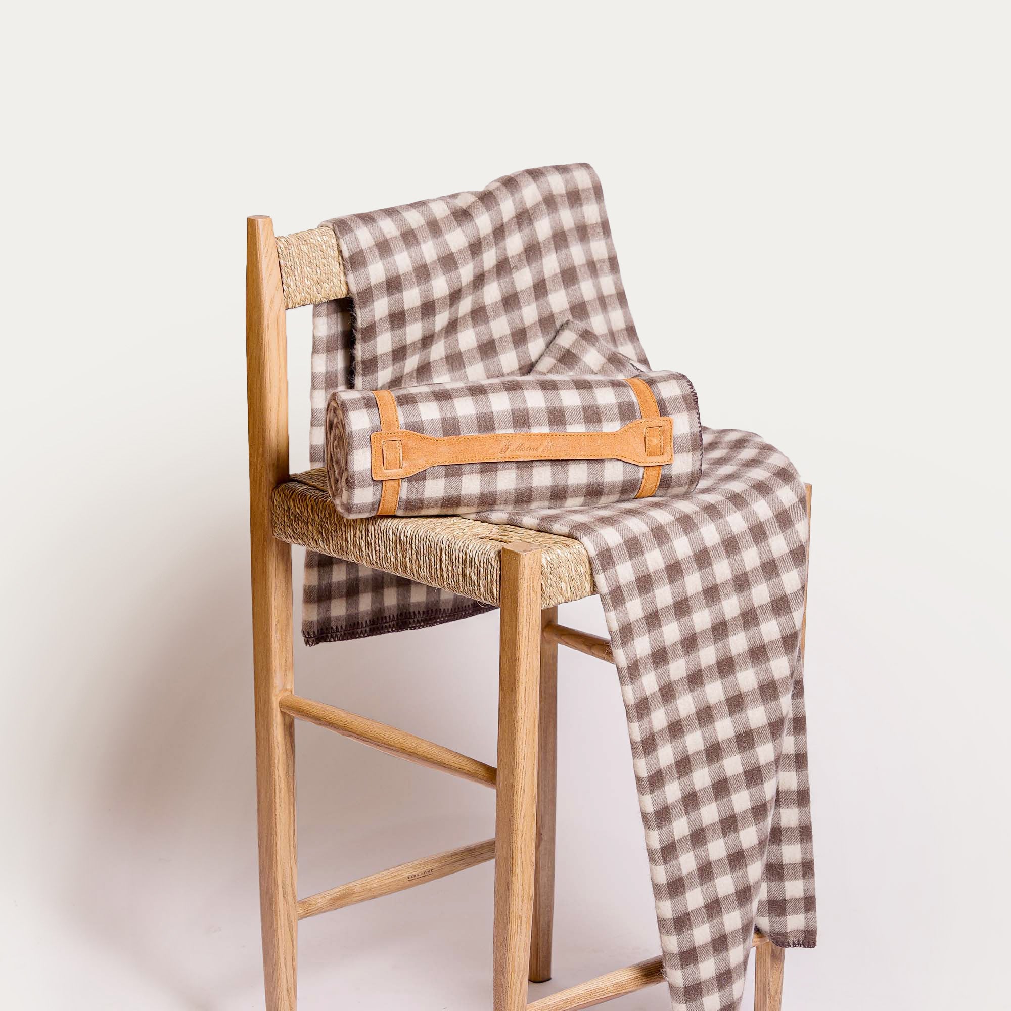 Plaid Laine Camargue Lanières Cuir