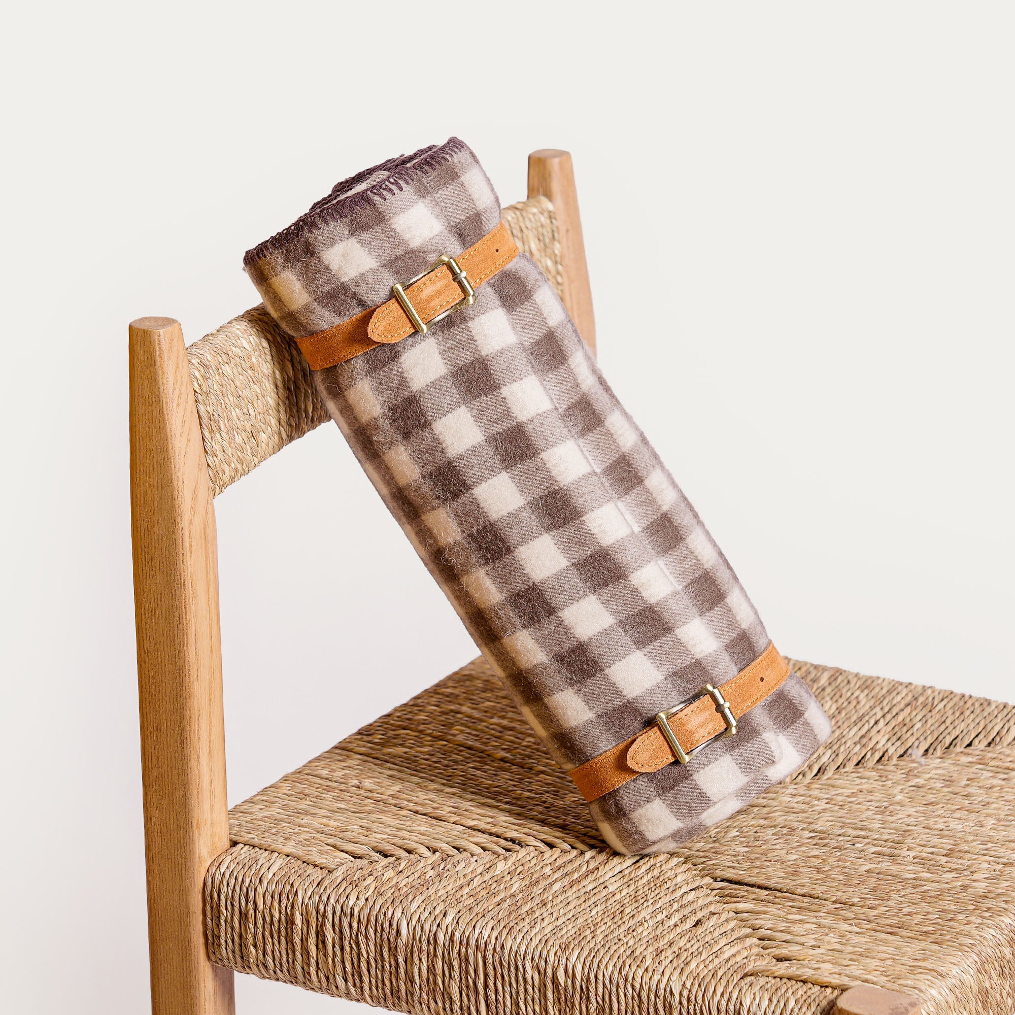 Plaid Laine Camargue Lanières Cuir