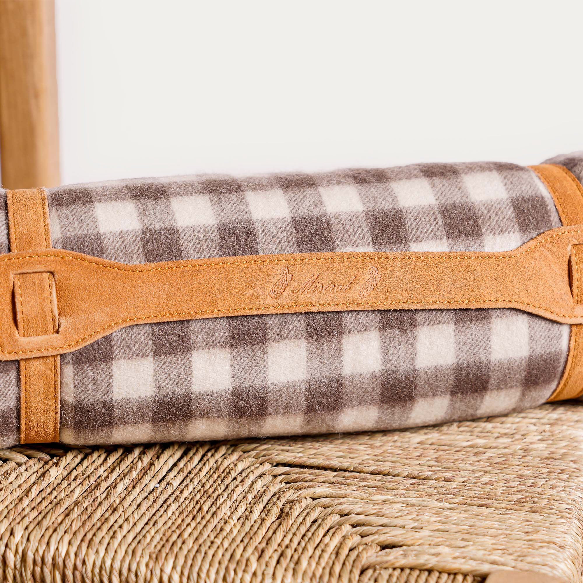 Plaid Laine Camargue Lanières Cuir