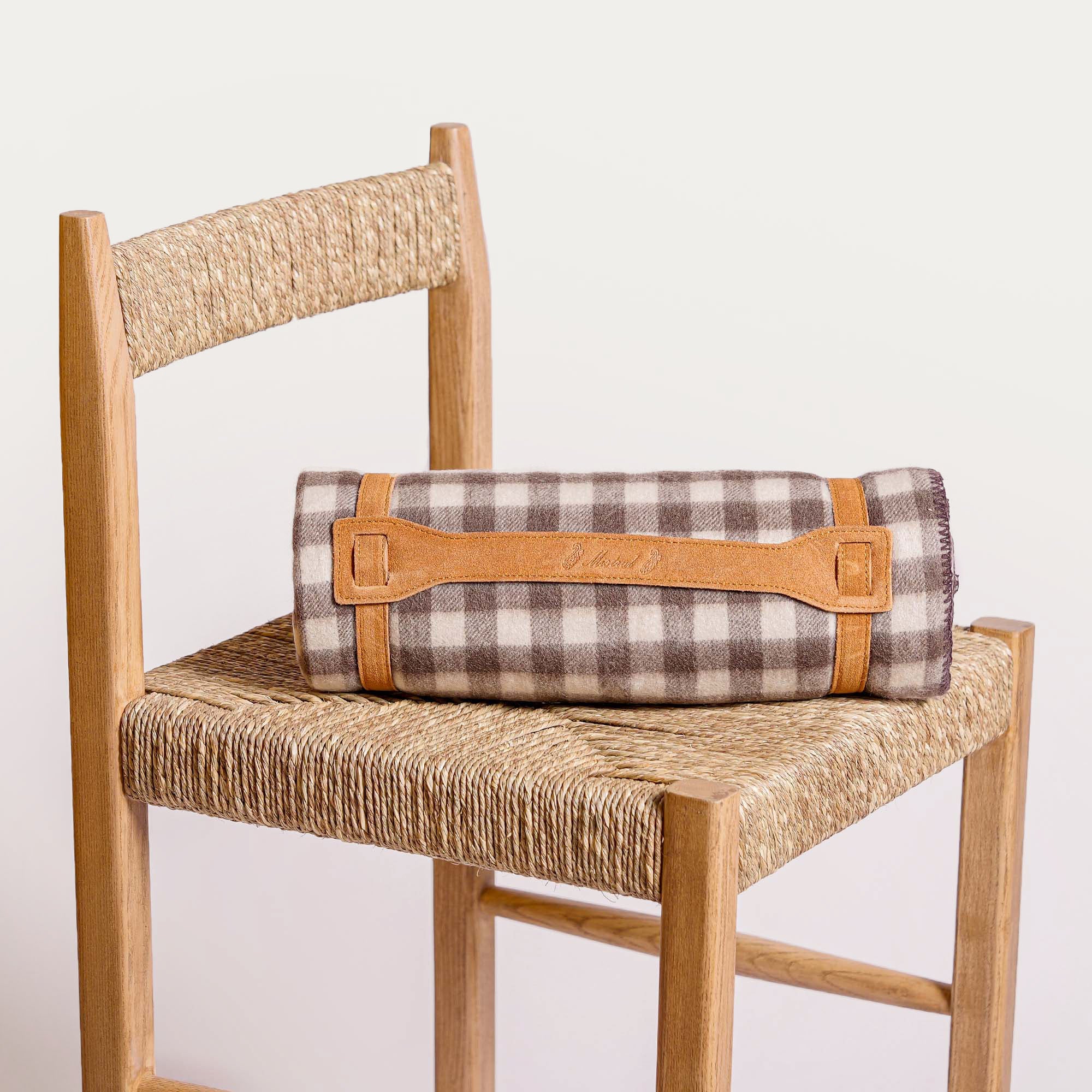 Plaid Laine Camargue Lanières Cuir