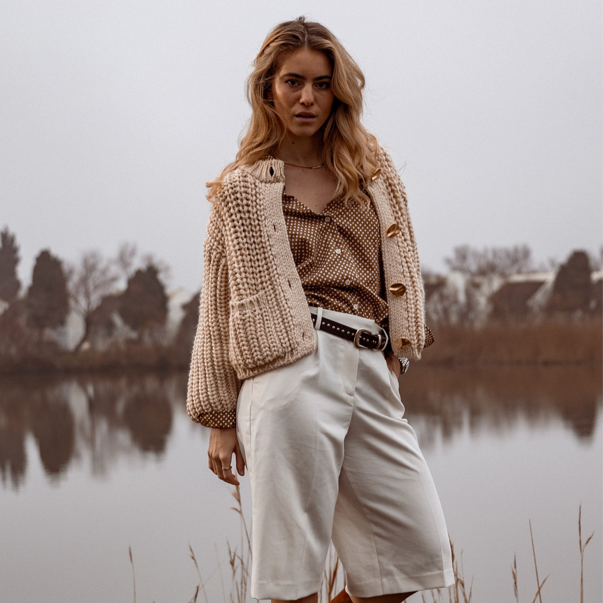 CHEMISIER CAMISO POIS GIPSY Tan