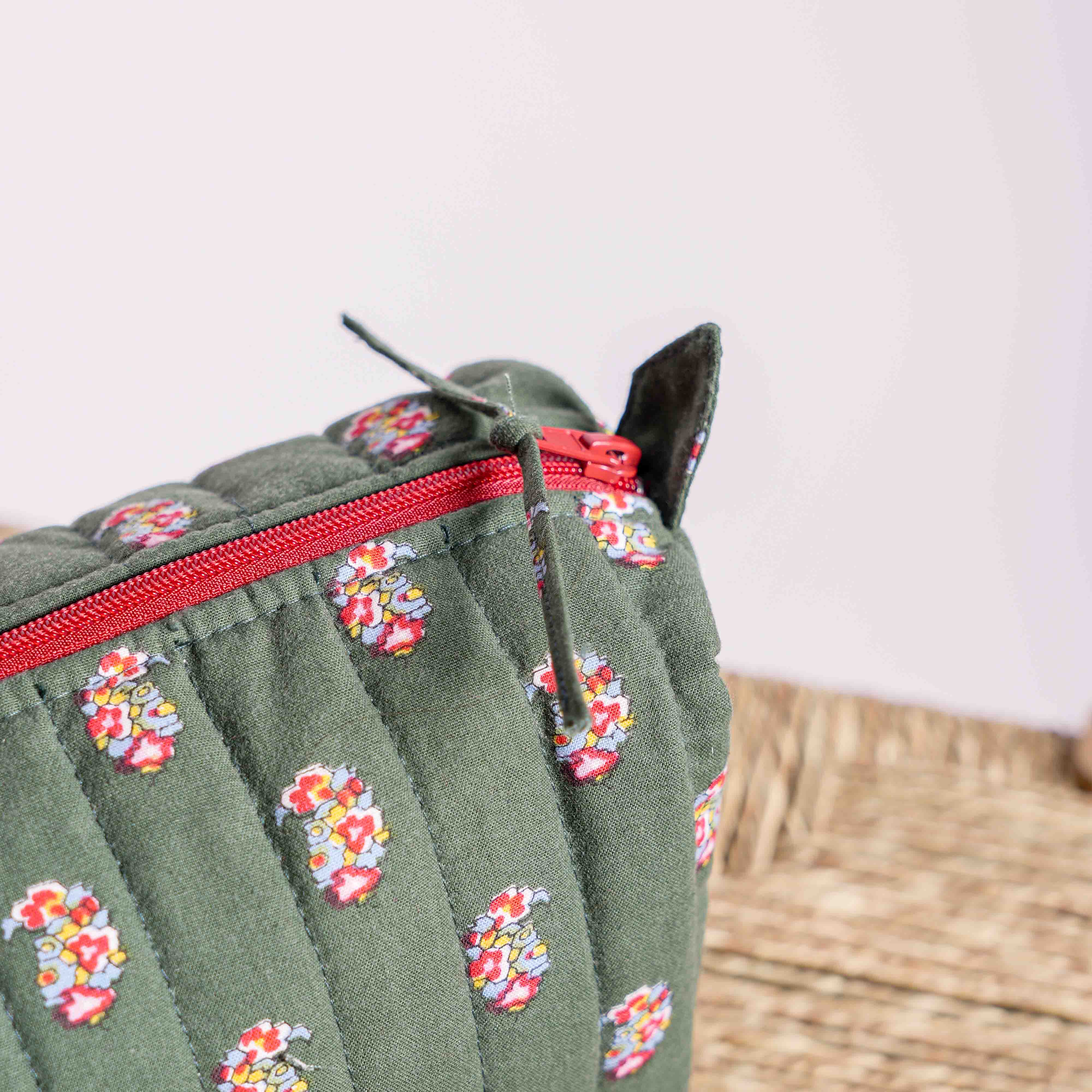 FARAMAN GREEN CALICO POUCH
