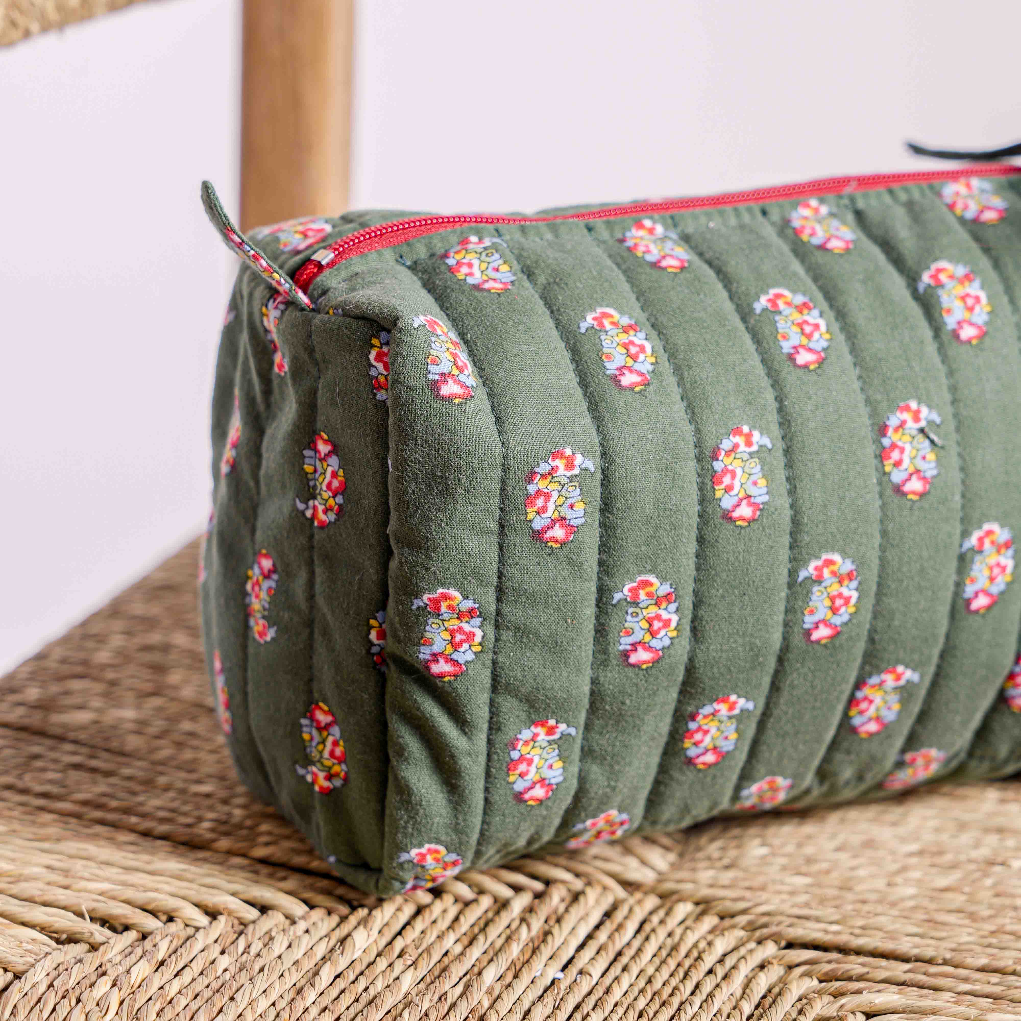 FARAMAN GREEN CALICO POUCH