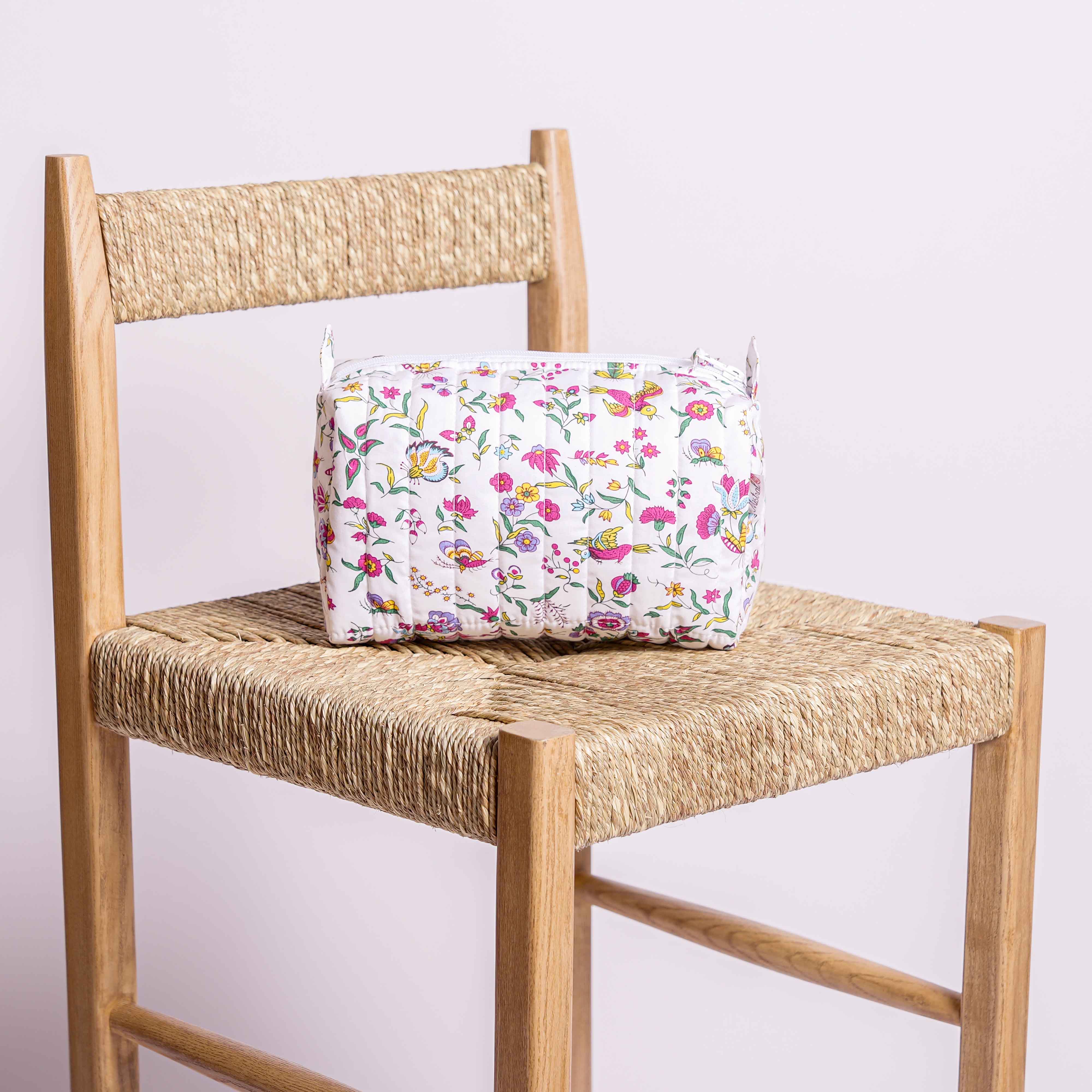 Faraman Chaffarcani Toiletry Bag White Pink