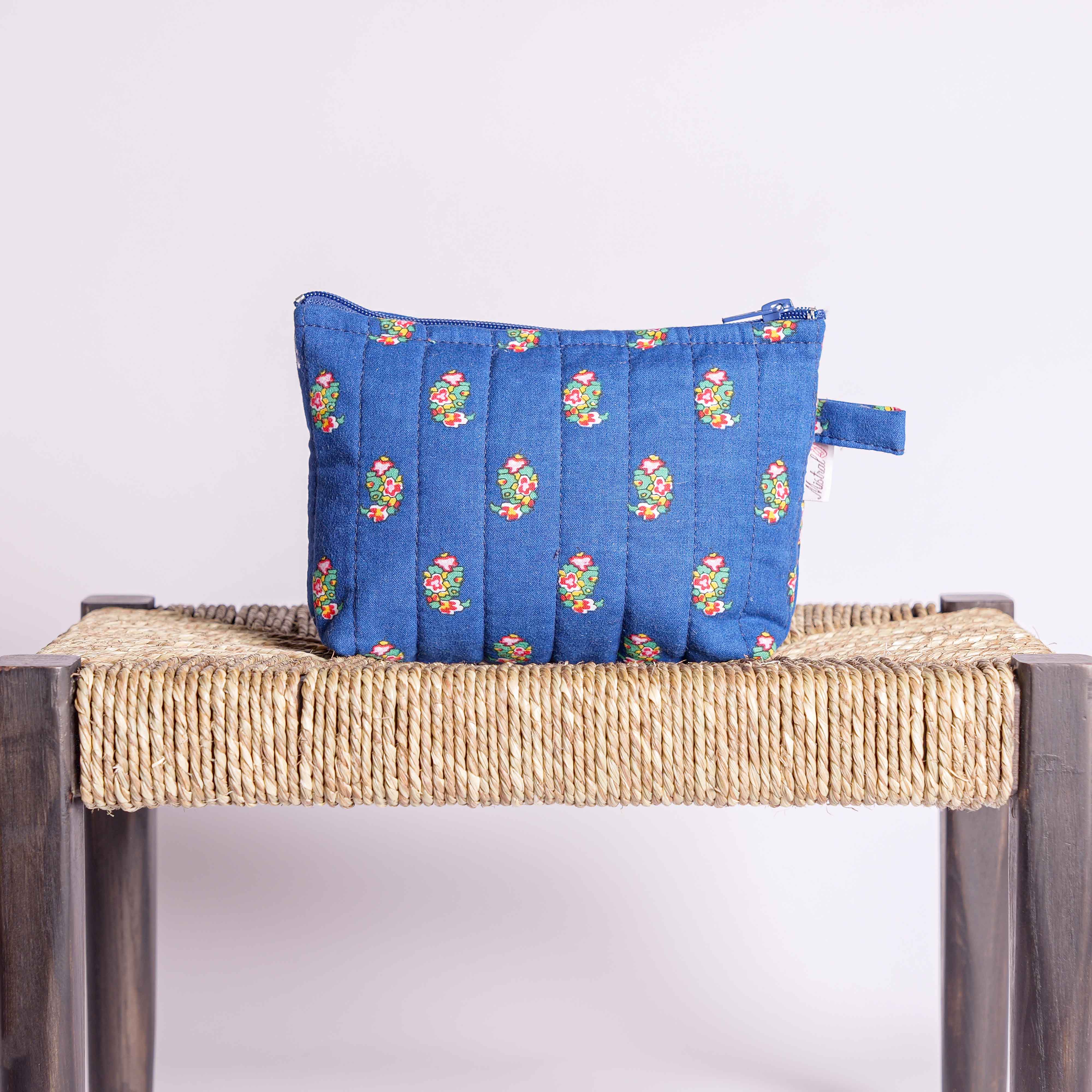 MOUSTIER CALICOT POUCH Blue - Small size