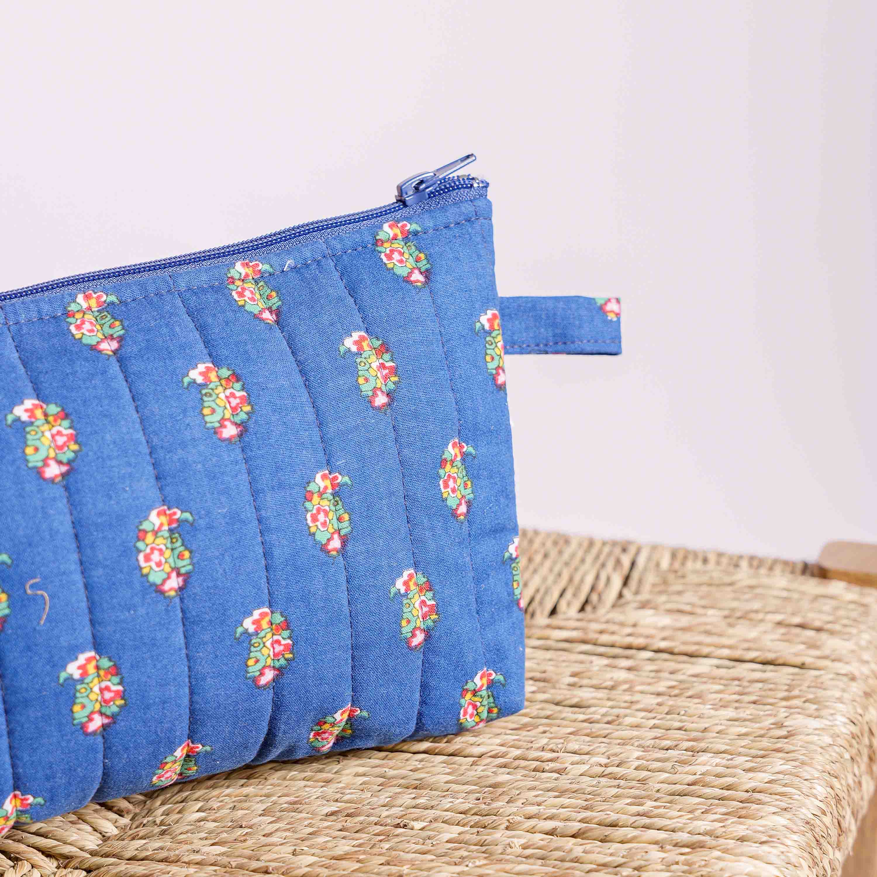 MOUSTIER CALICOT POUCH Blue - Small size