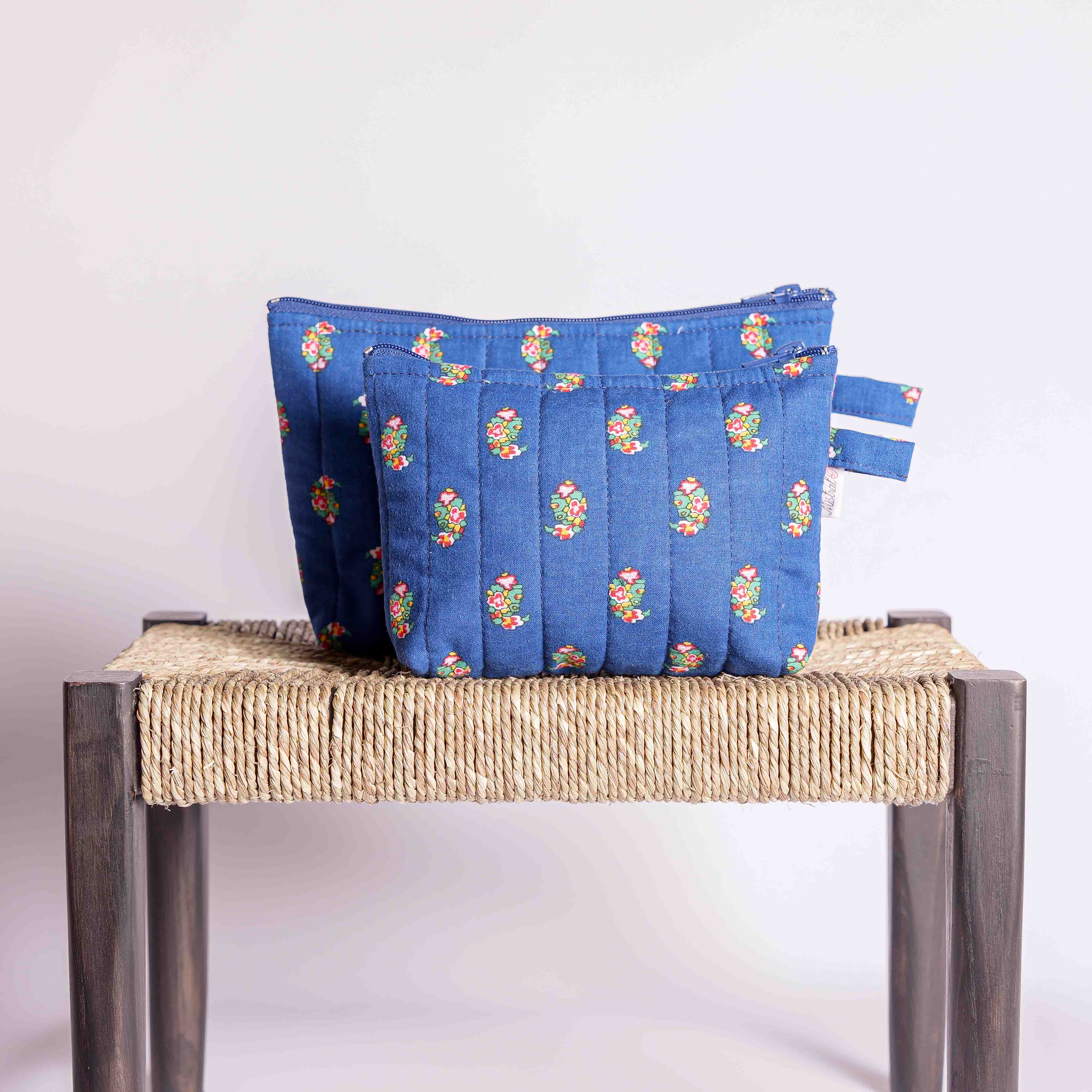 MOUSTIER CALICOT POUCH Blue - Small size