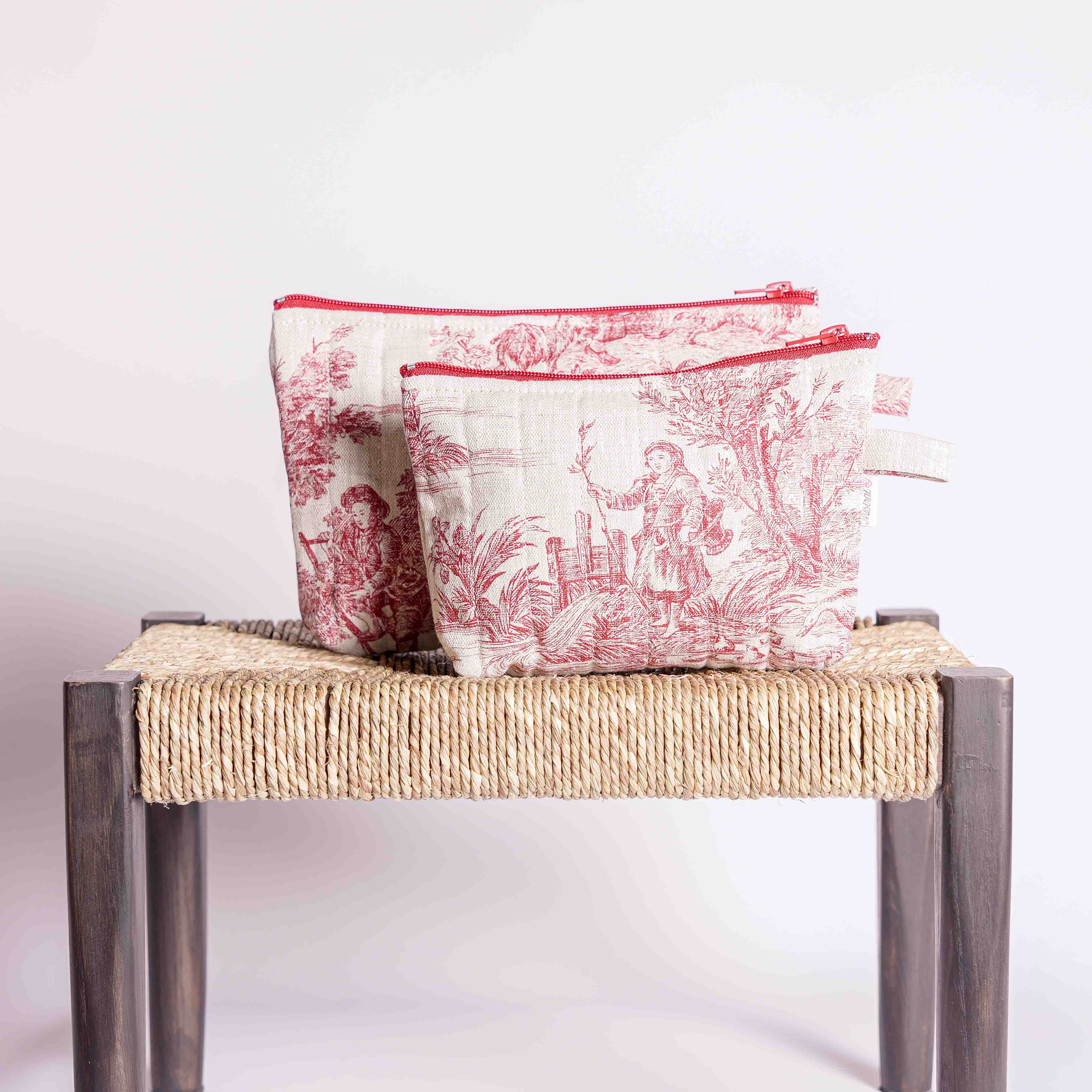 MOUSTIER TOILE DE JOUY POUCH Garance - Medium size