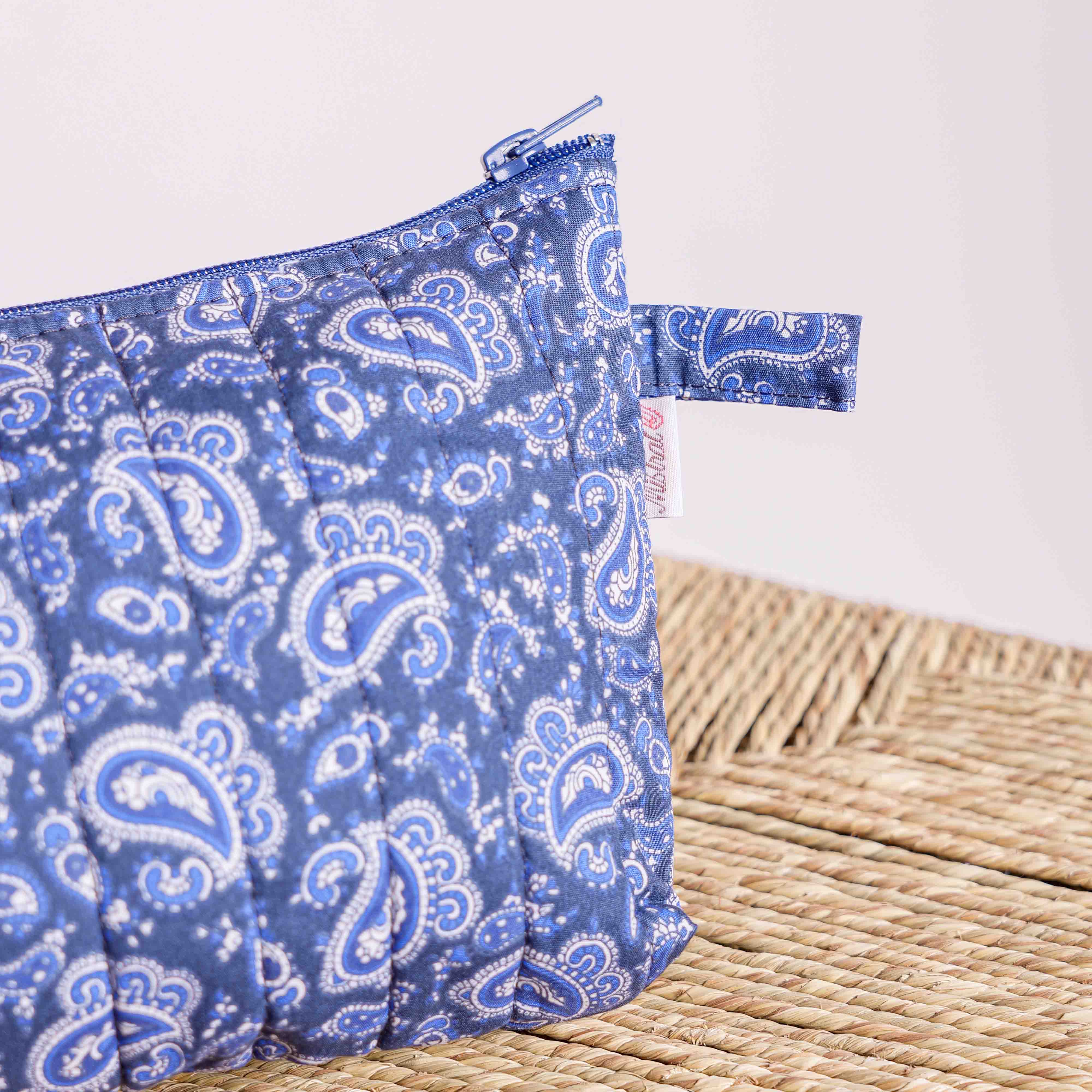 Trousse Moustier Cachemire indigo - petit format