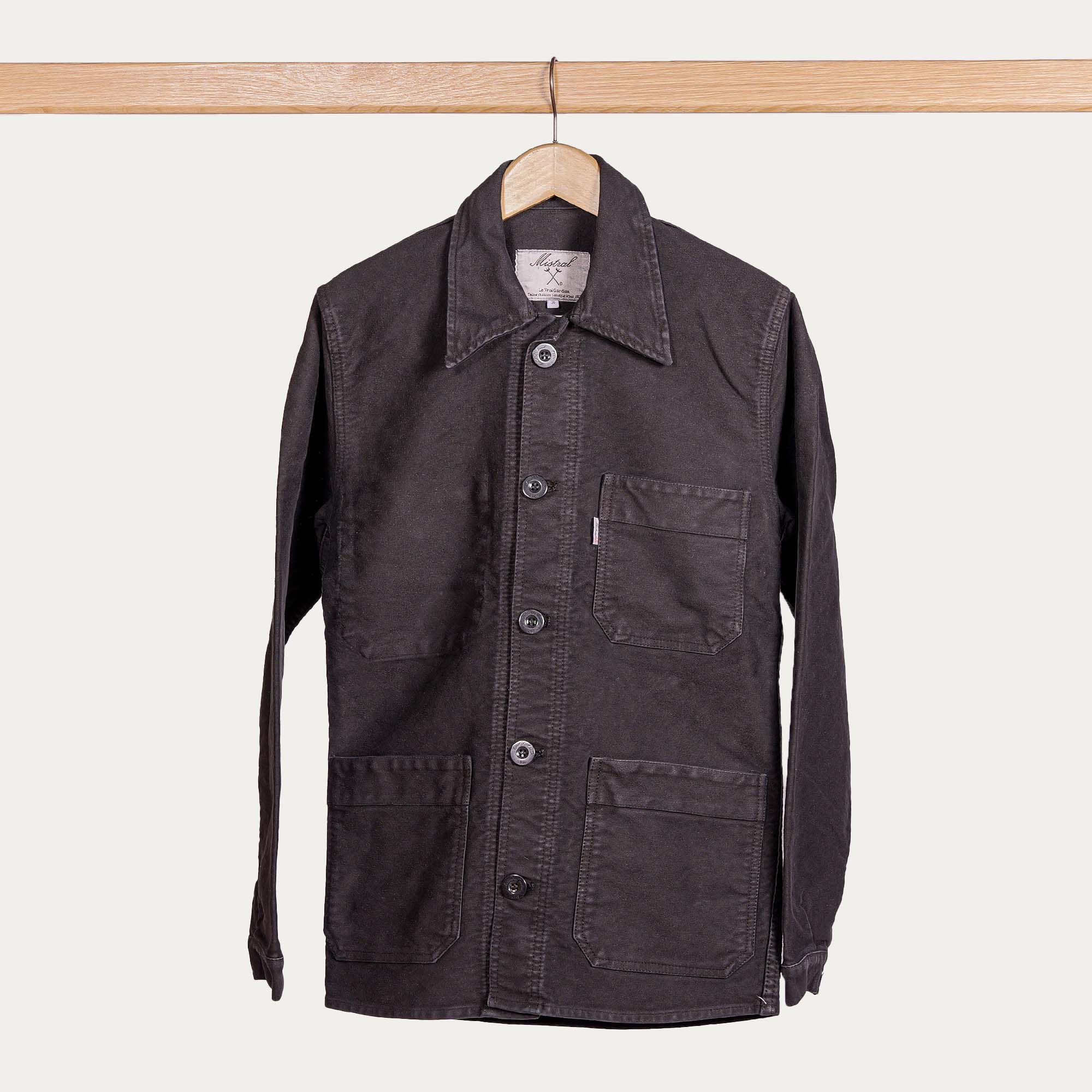 Veste Bourgeron Moleskine NOIR CHARBON UNISEXE