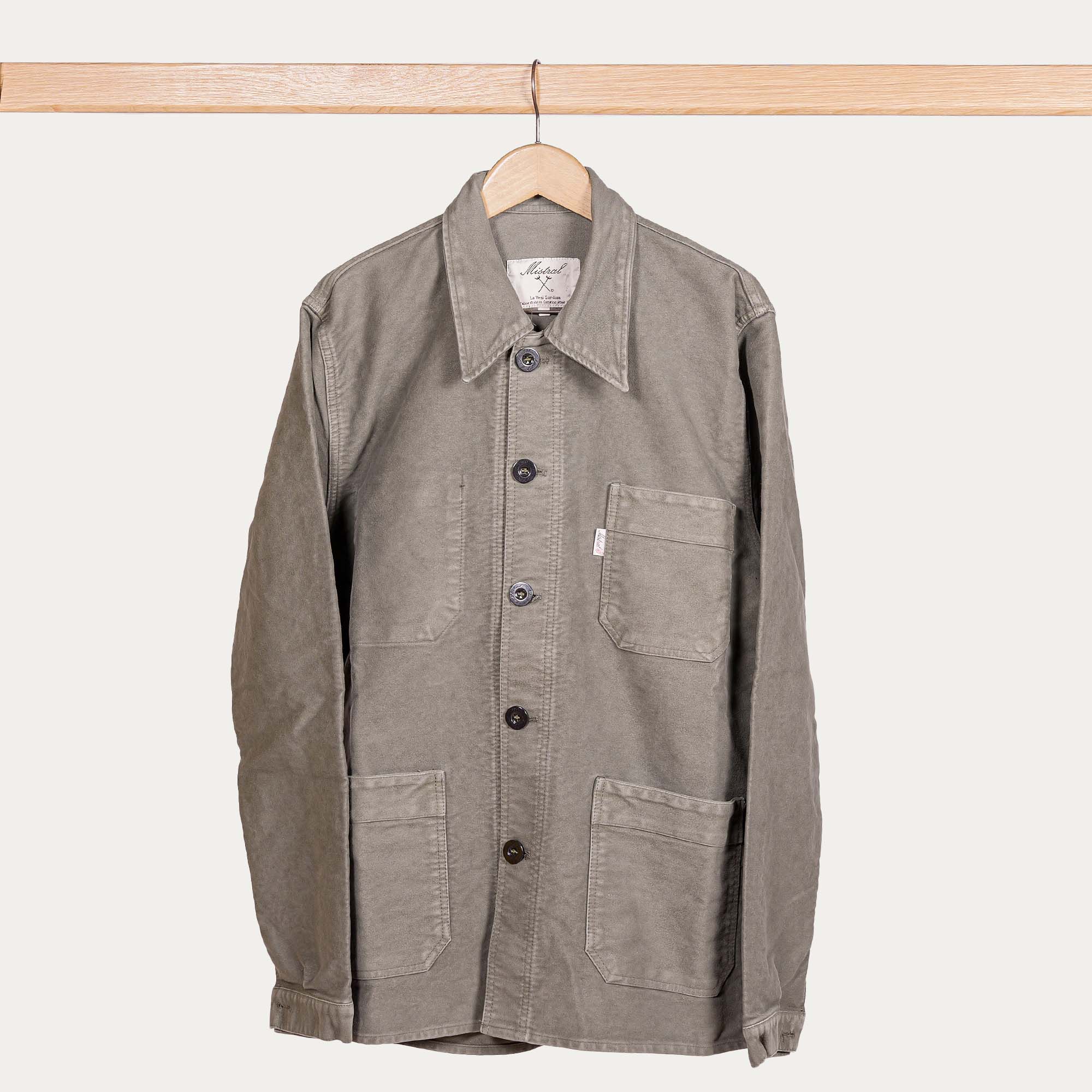Veste Bourgeron Moleskine VERT SAUGE Unisexe