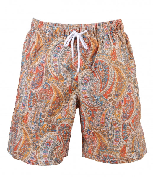 Short de bain imprimé Samarkande Orange