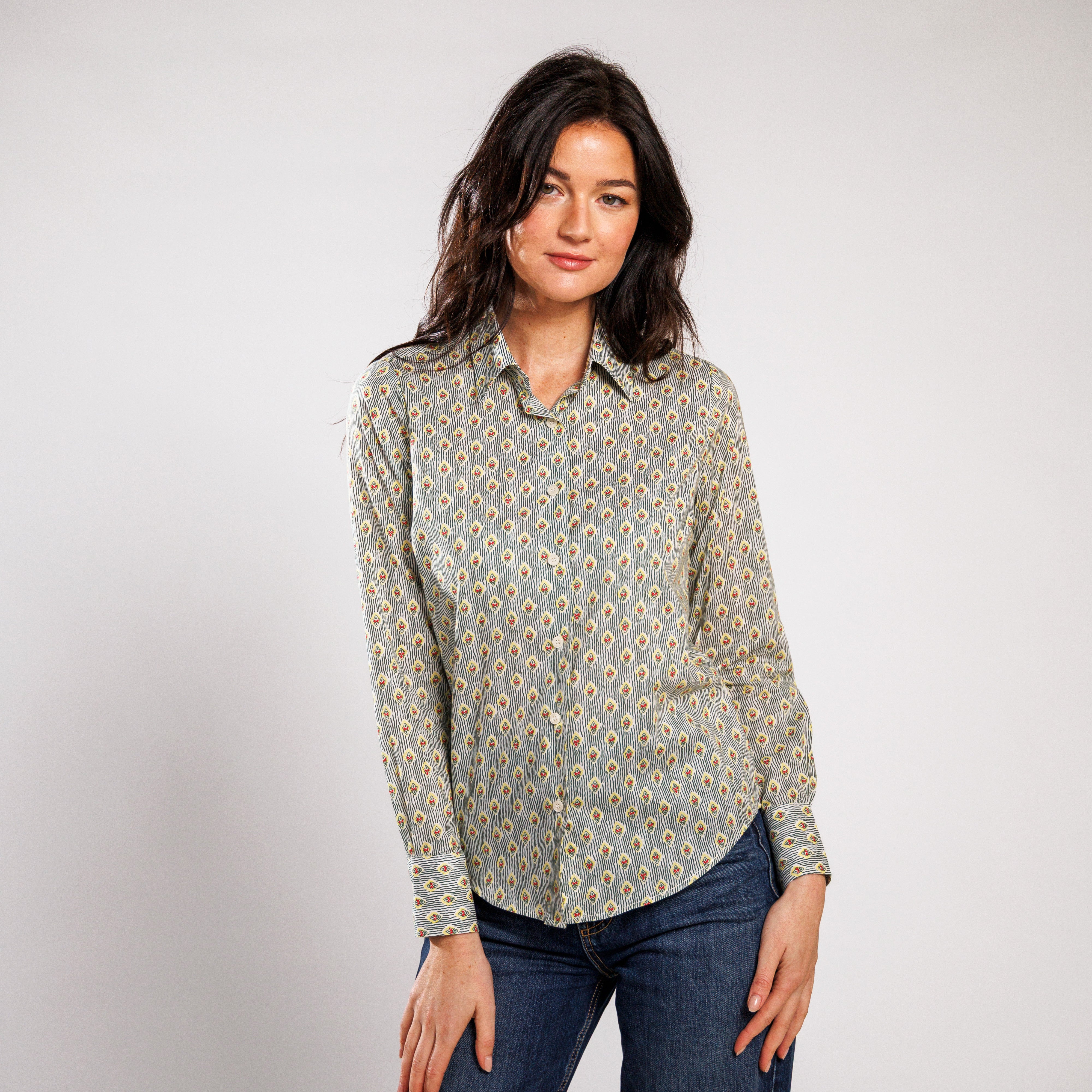 CHEMISIER CAMISO CALISSON RAYE Olive