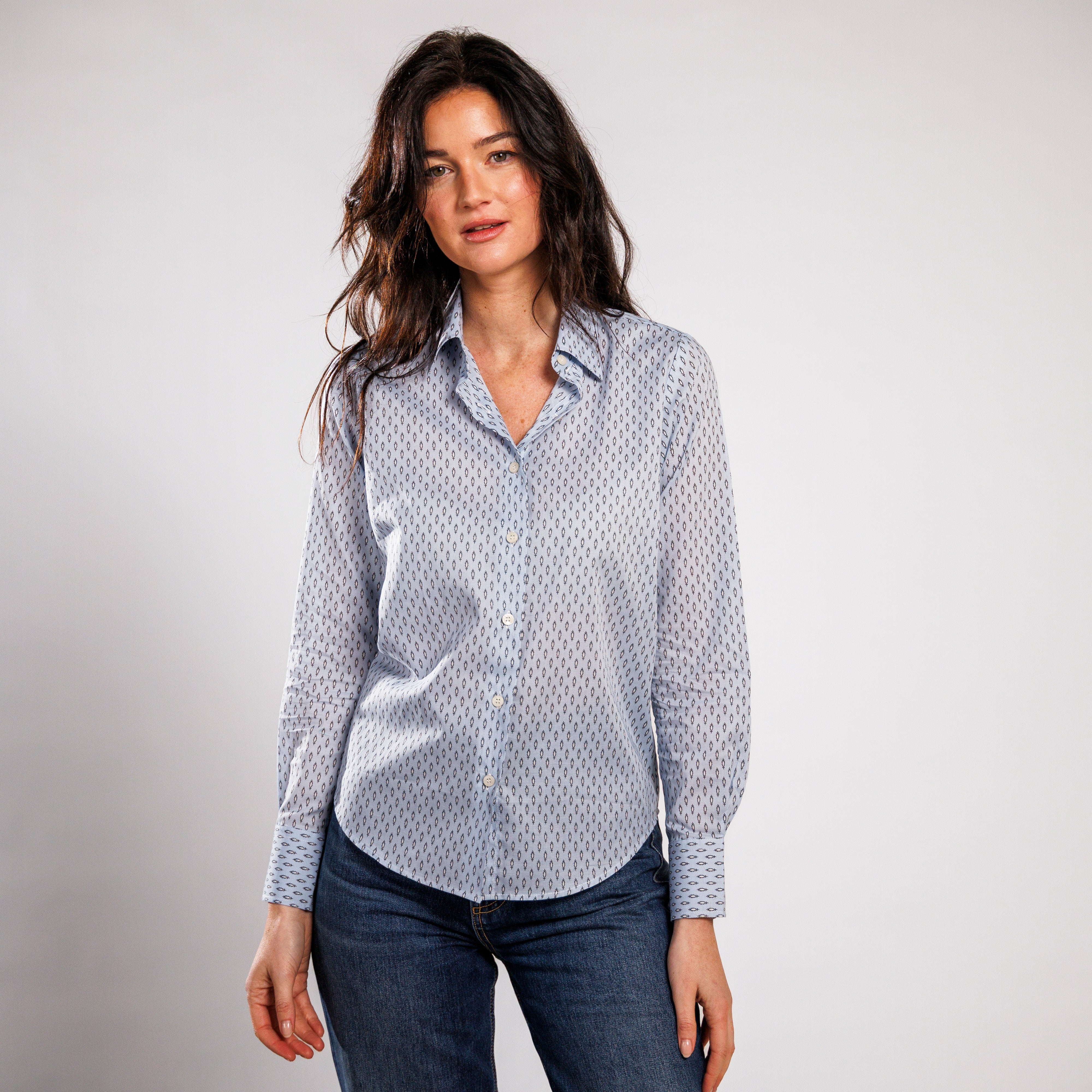 CHEMISIER CAMISO PLUME VOILE Glacier