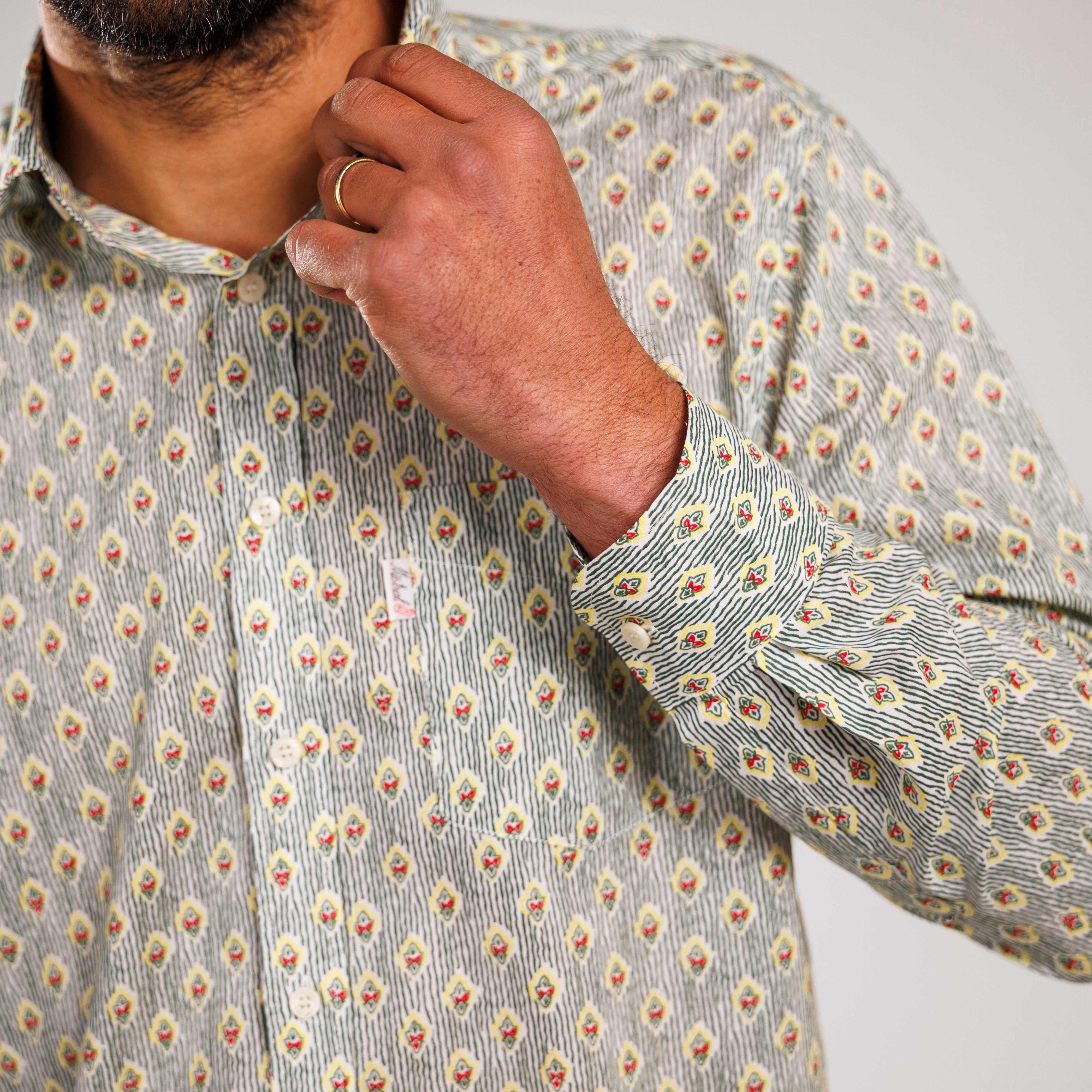 CHEMISE TRADITION CALISSON RAYE Olive