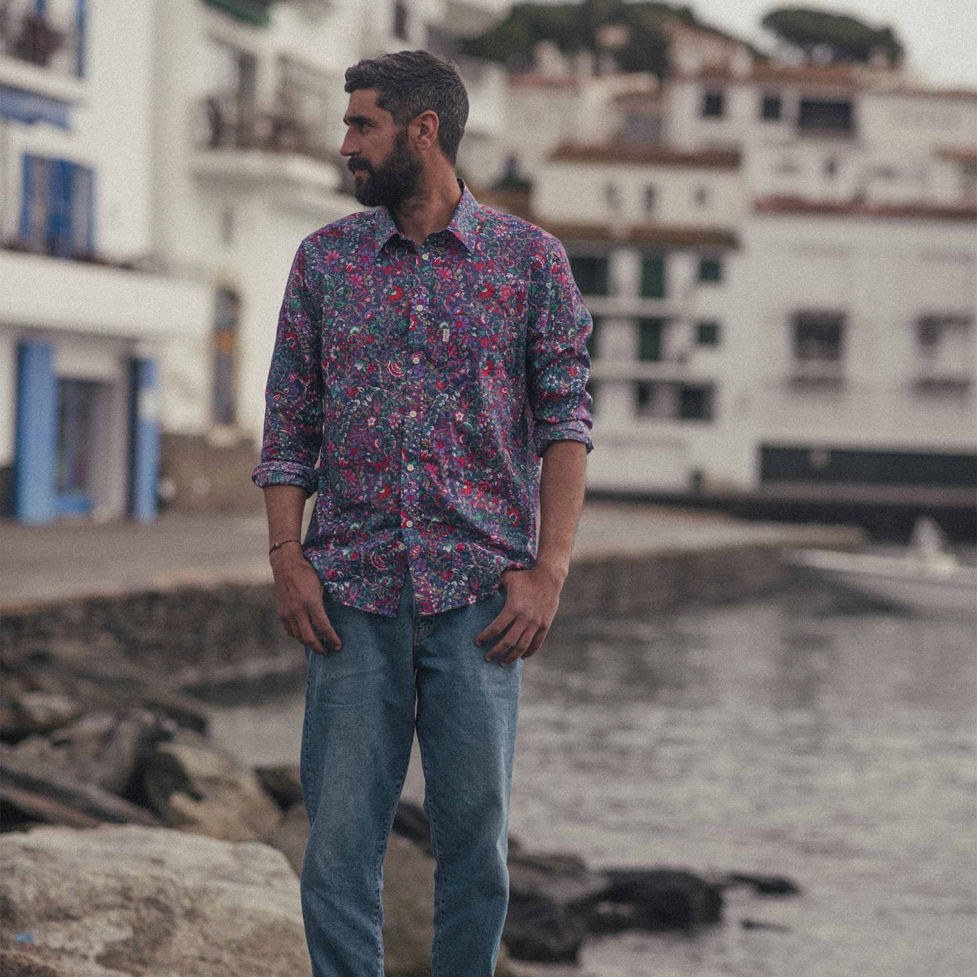 CHEMISE DE GARDIAN TRADITION BOUQUET Ultraviolet