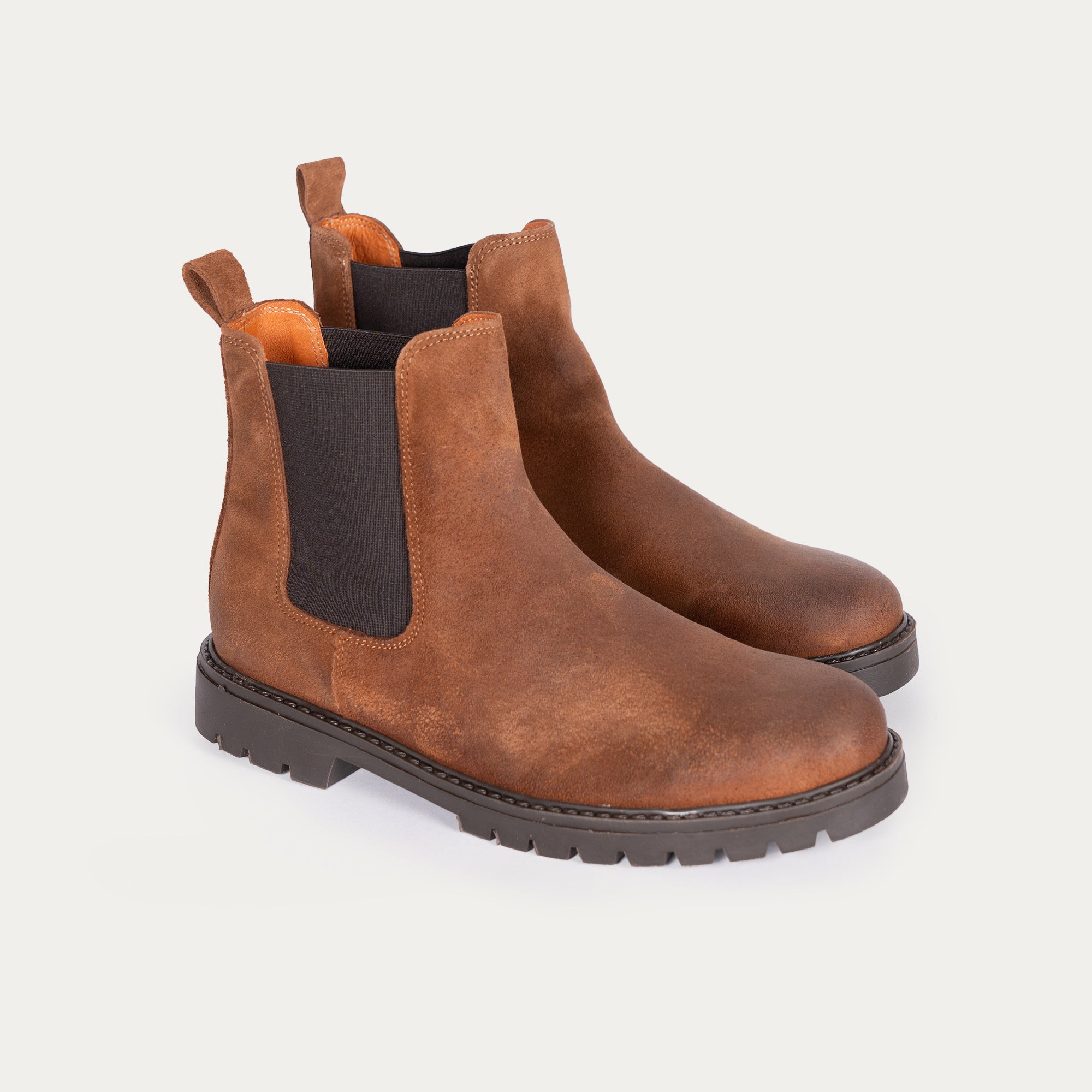 Boots de randonnée en cuir marron