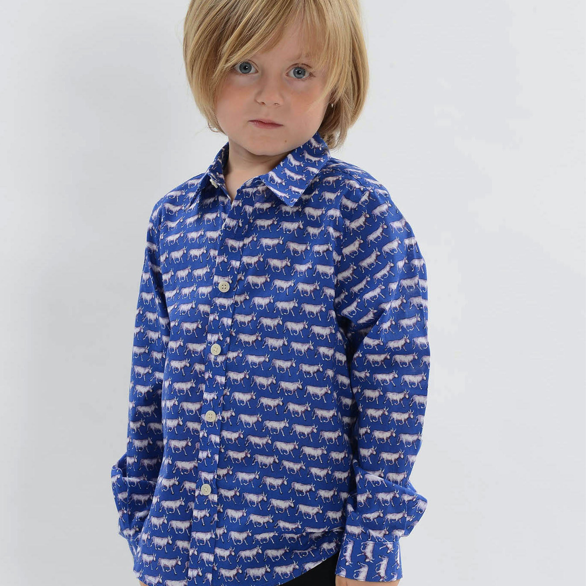 Children  Gardian Shirt Mosca Blanc/Bleu