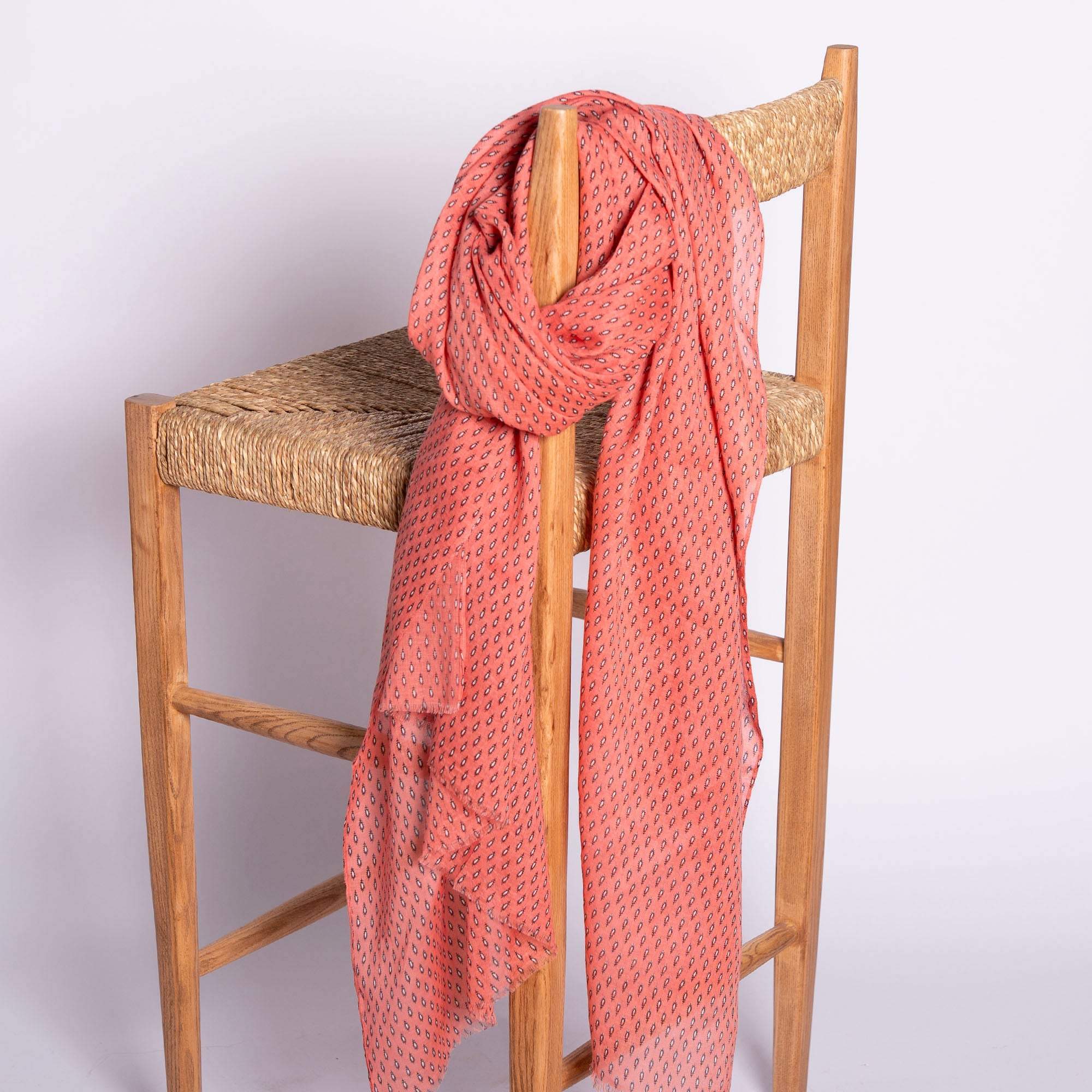 FOULARD MANADE PLUME FRAISE