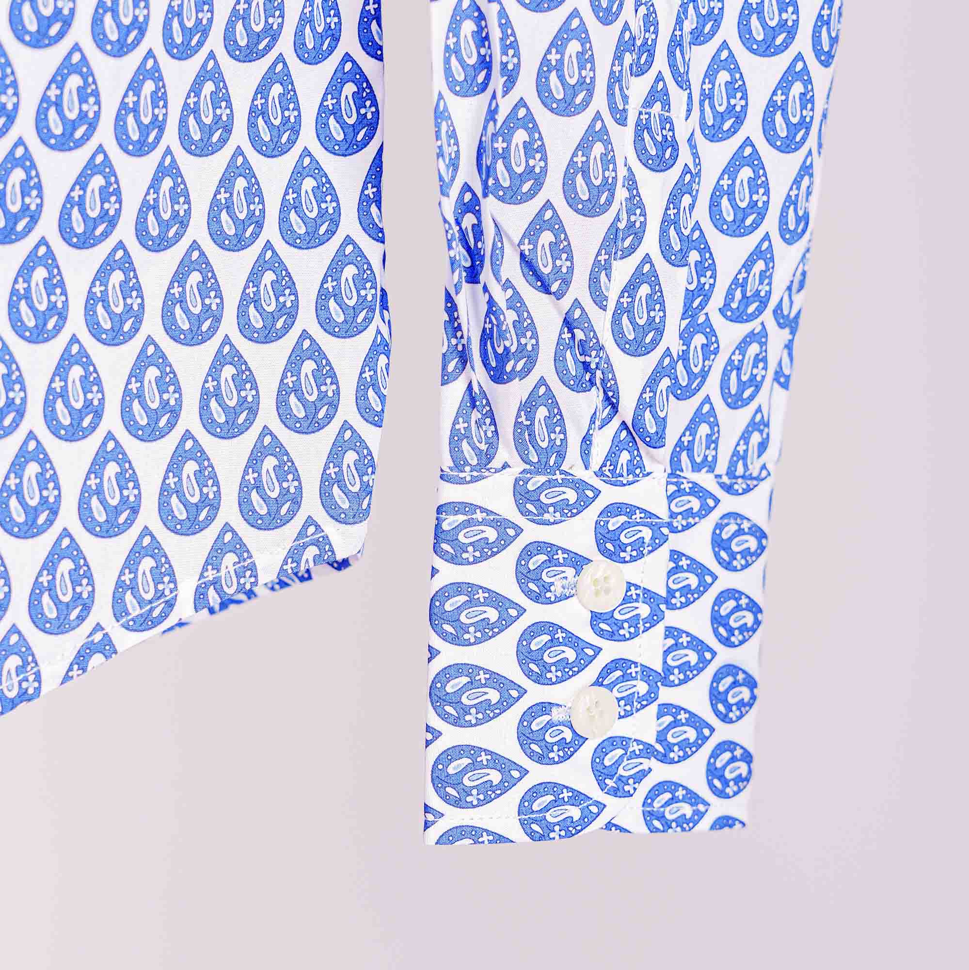 CHEMISIER CAMISO ARLATEN POPELINE Blanc Bleu