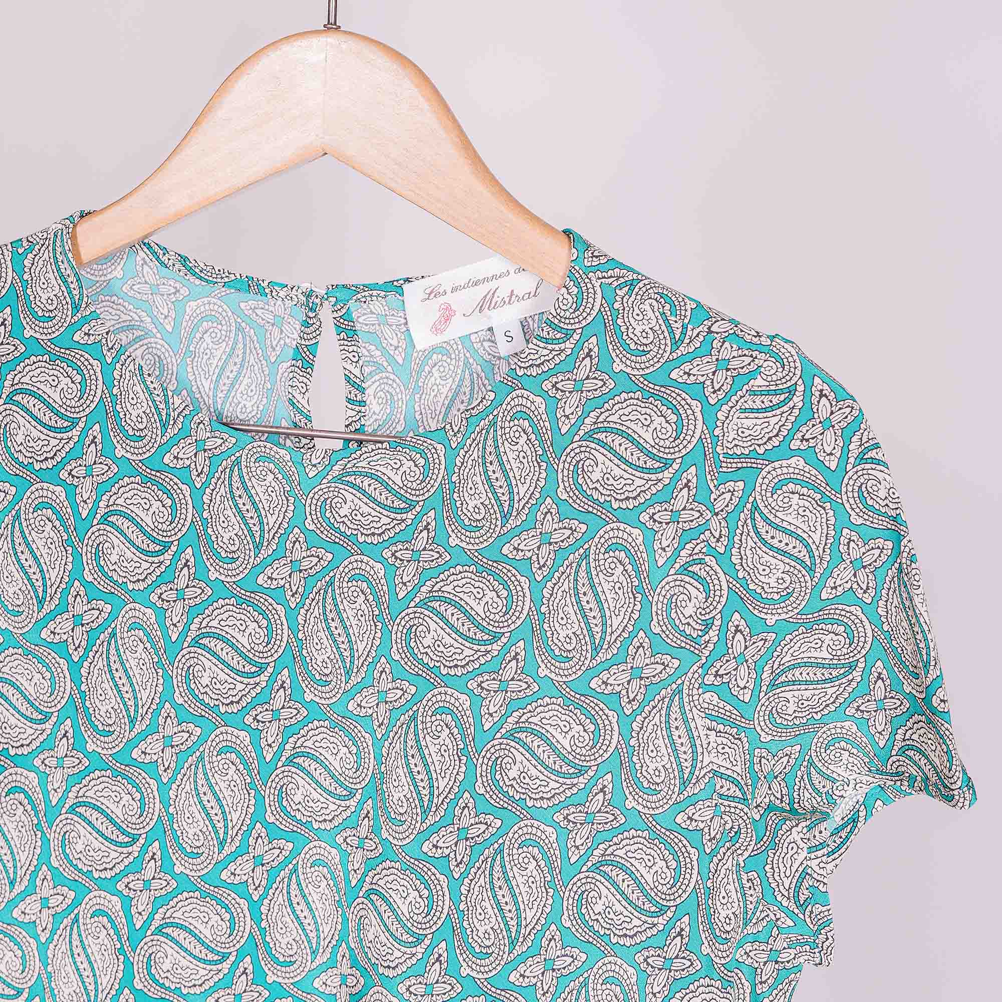 ROBE CORDELLES PAISLEY ANCIEN VERT JADE